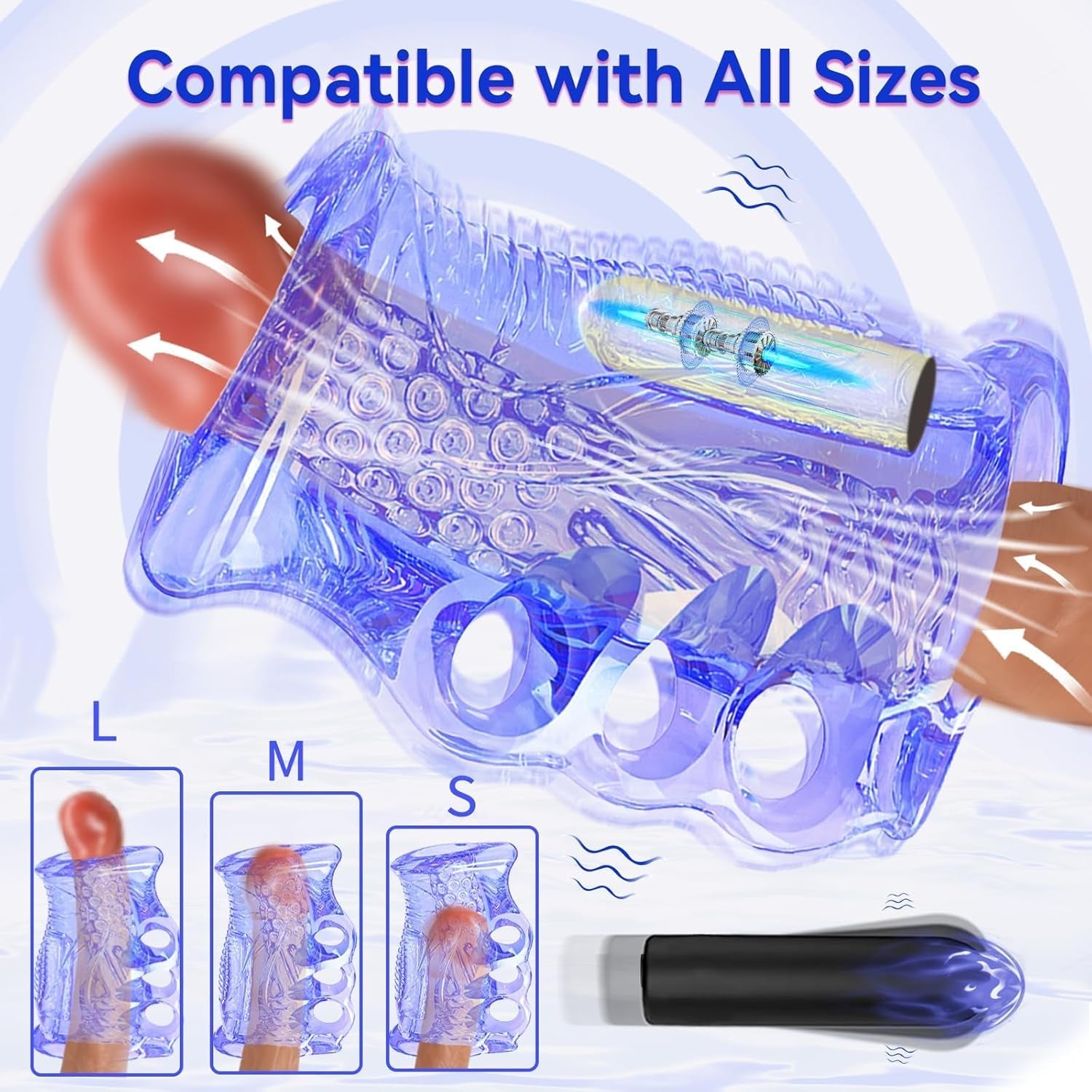 StrokeLock Male Stroker Sleeve with Bullet Vibrator - Vixen | Nova Network