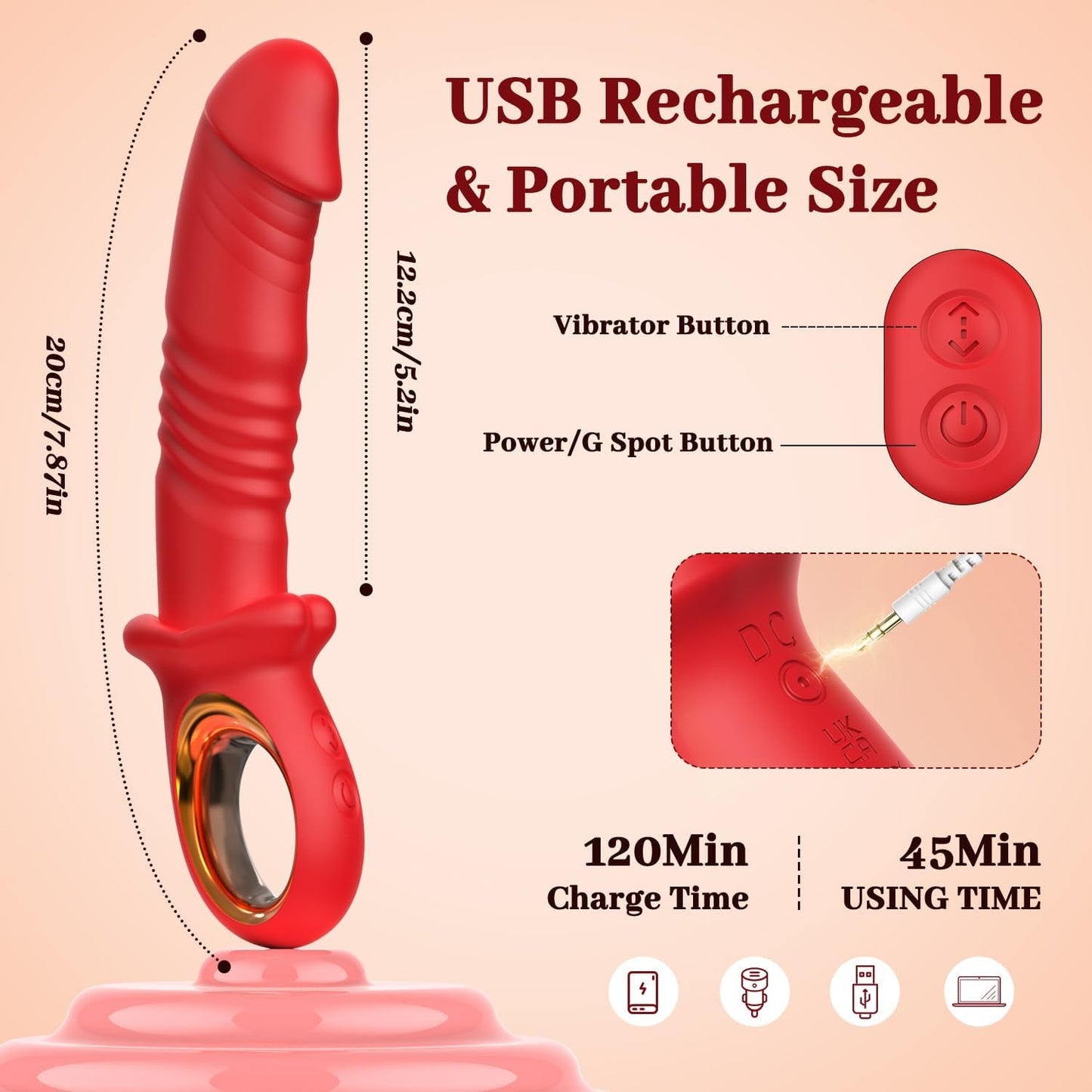 StrokeTempo Thrusting G - Spot Dildo Vibrator - Vixen | Nova Network