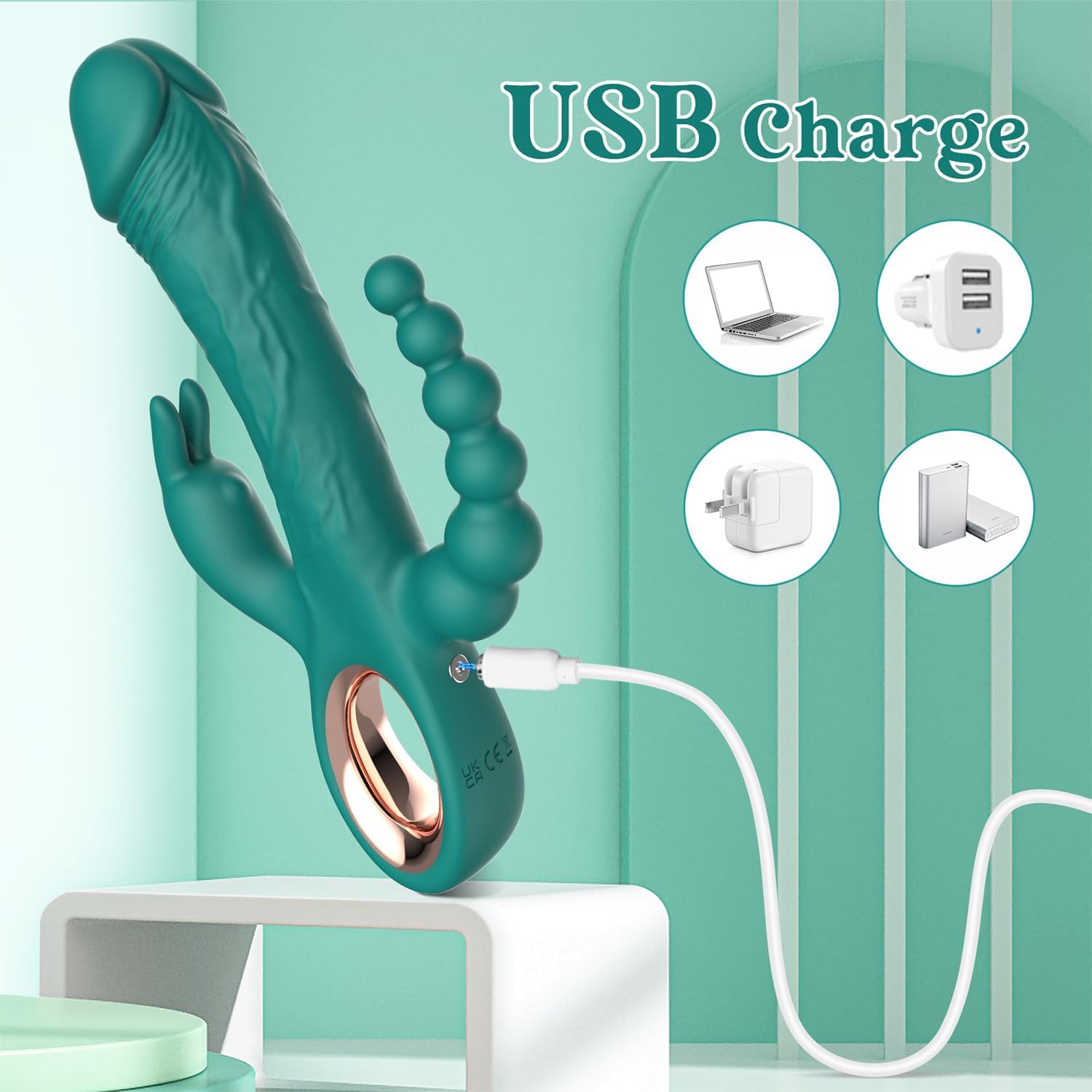 SuperX Thrusting Rabbit Vibrator with Anal Beads - Vixen | Nova Network