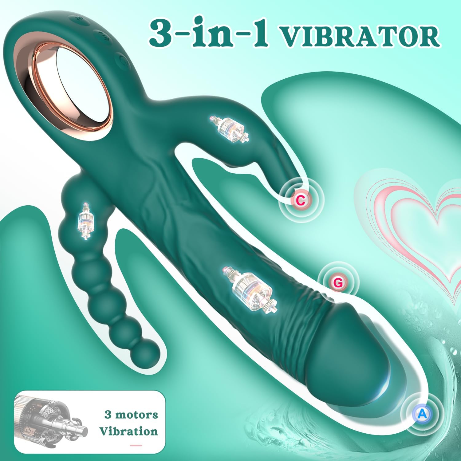 SuperX Thrusting Rabbit Vibrator with Anal Beads - Vixen | Nova Network