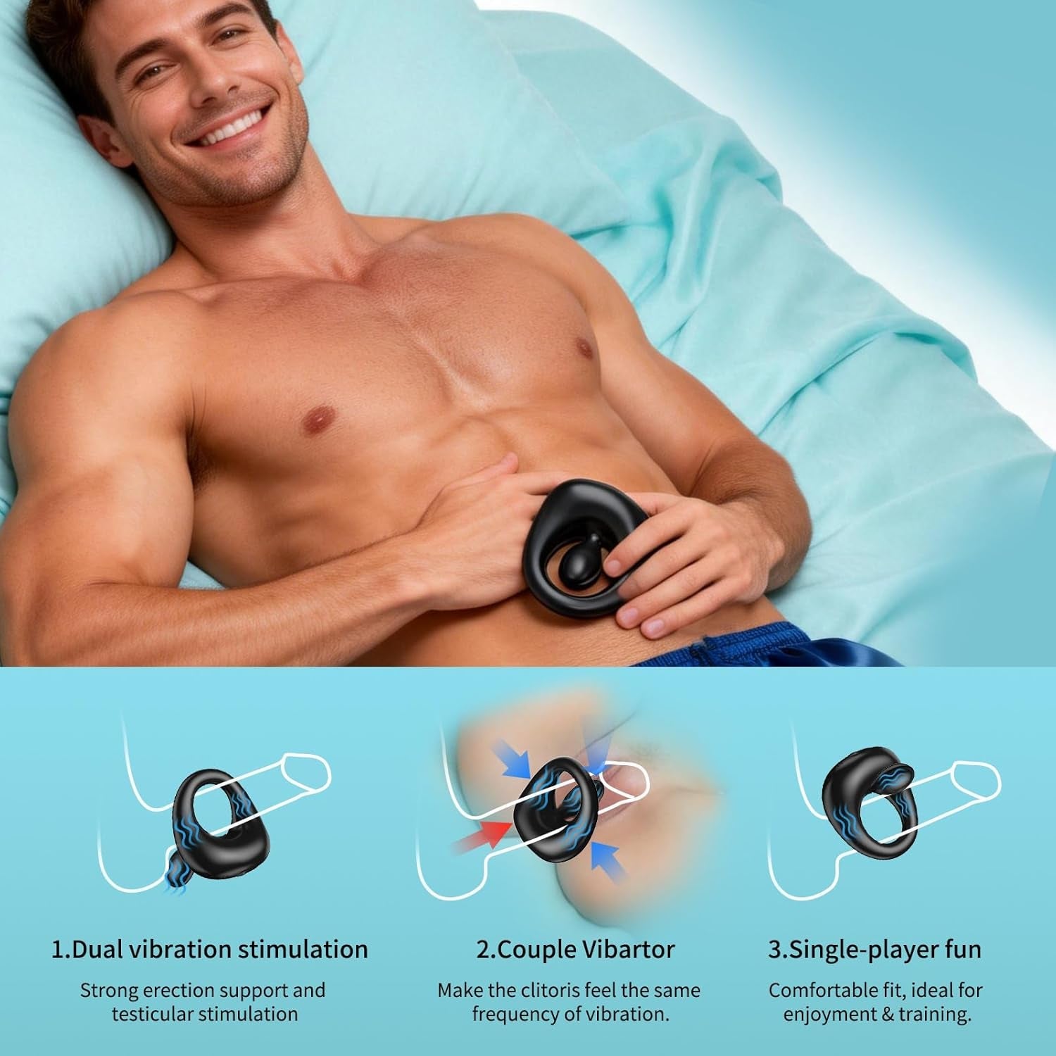 SurgeBond Vibrating Triple - Motor Cock Ring for Couples - Vixen | Nova Network