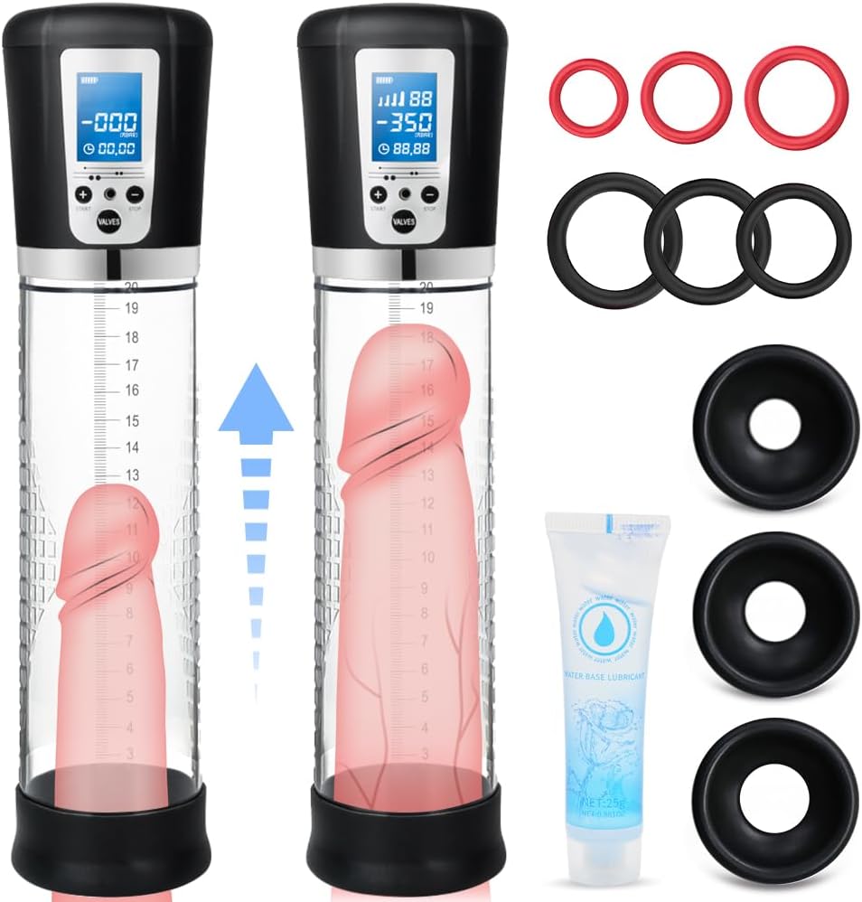 SurgeCore Automatic Penis Pump | LED Display + 6 Rings - Vixen Adult Playroom