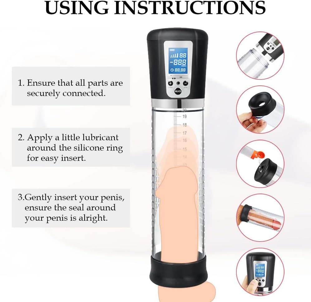 SurgeCore Automatic Penis Pump | LED Display + 6 Rings - Vixen Adult Playroom