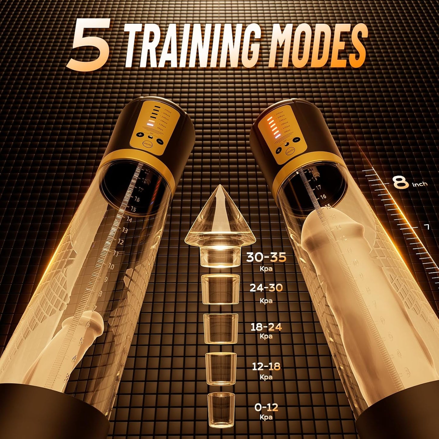 SurgeFive Electric Penis Pump | 5 Modes, 6 Rings + Lube - Vixen Adult Playroom