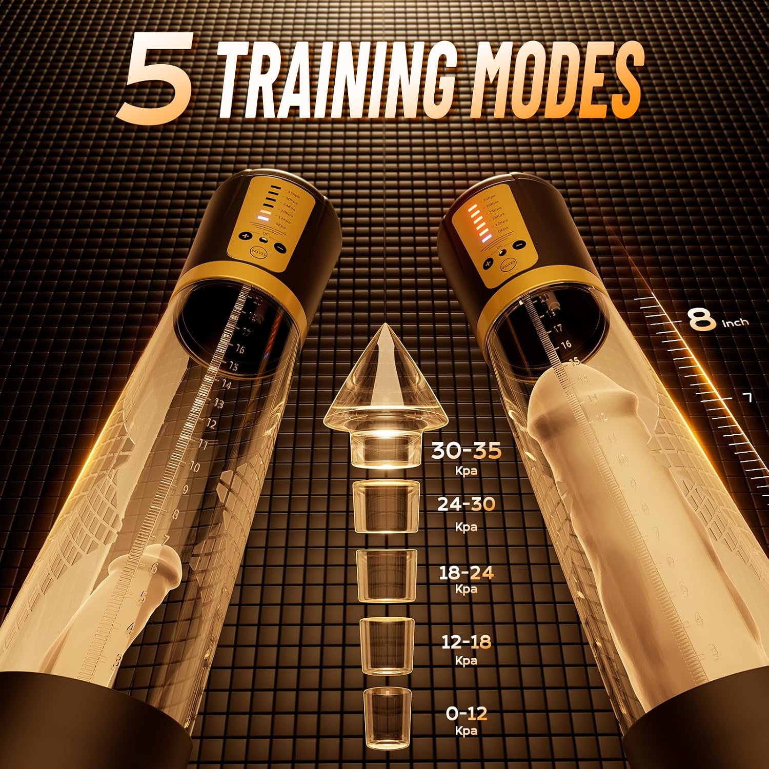 SurgeFive Electric Penis Pump | 5 Modes, 6 Rings + Lube - Vixen Adult Playroom