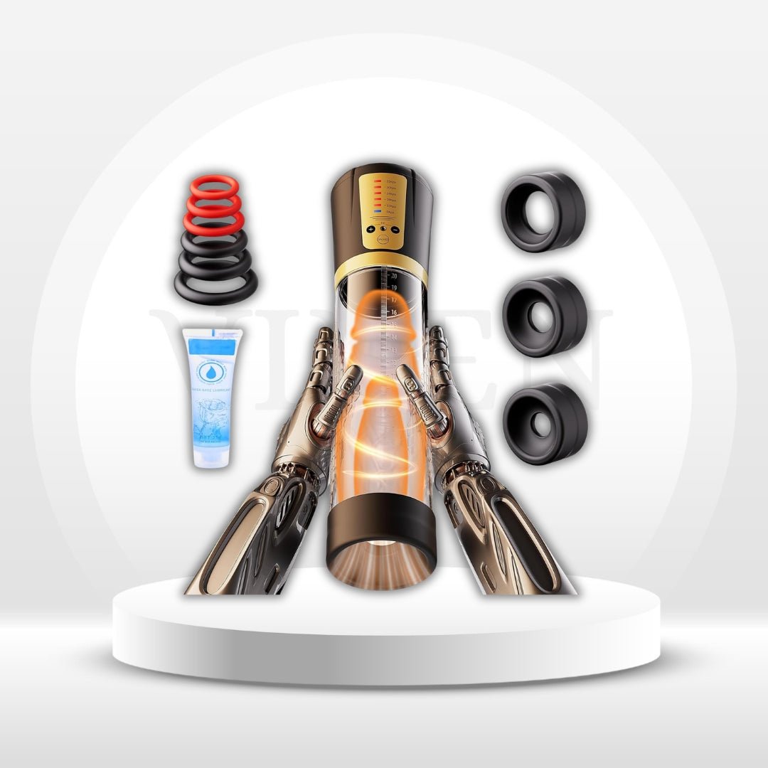 SurgeFive Electric Penis Pump | 5 Modes, 6 Rings + Lube - Vixen Adult Playroom