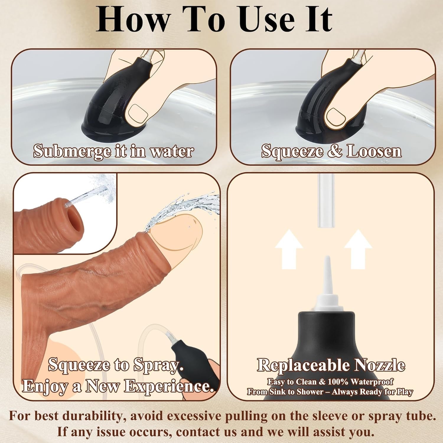SurgeFlex Realistic Squirting Penis Sleeve - L - Vixen | Nova Network