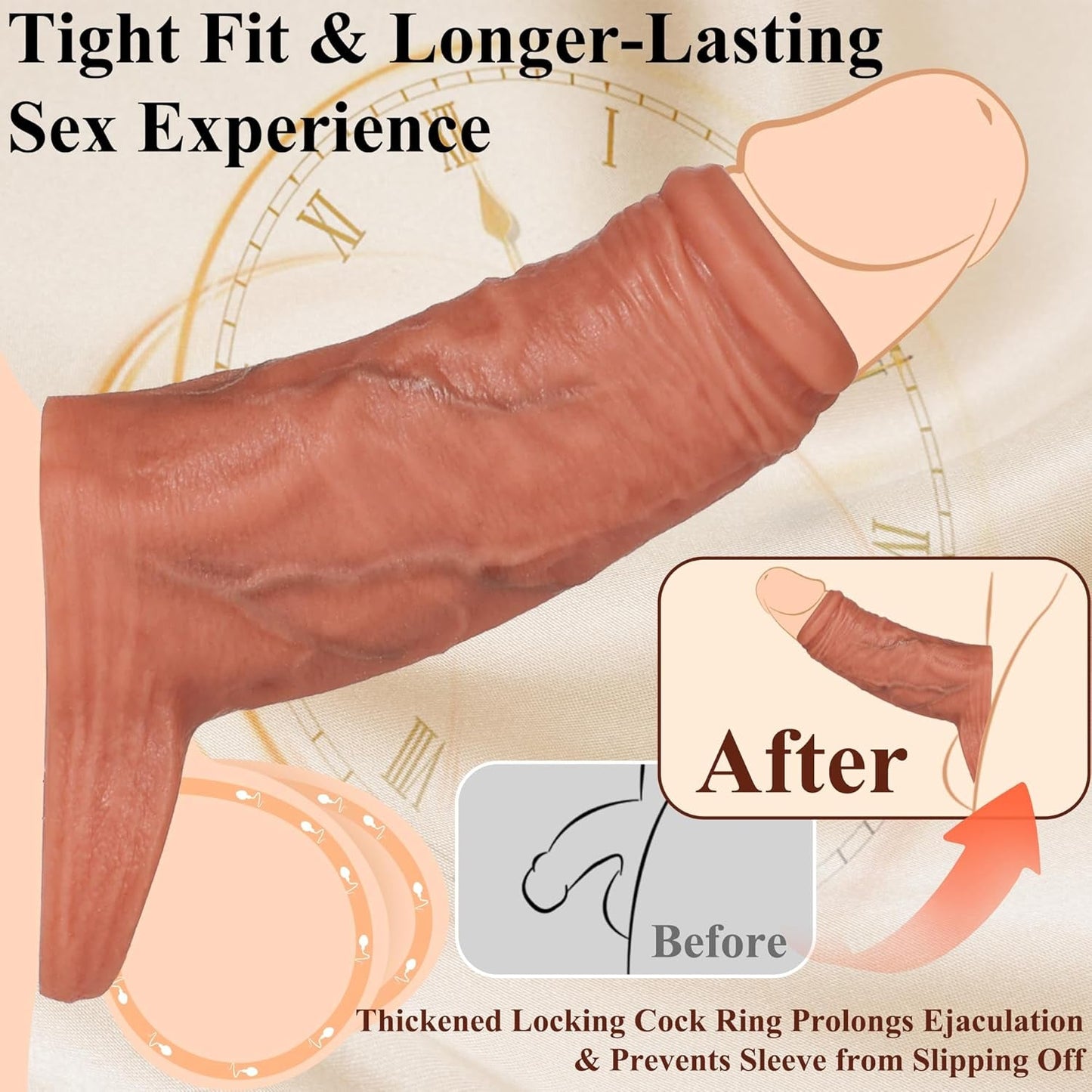 SurgeFlex Realistic Squirting Penis Sleeve - L - Vixen | Nova Network