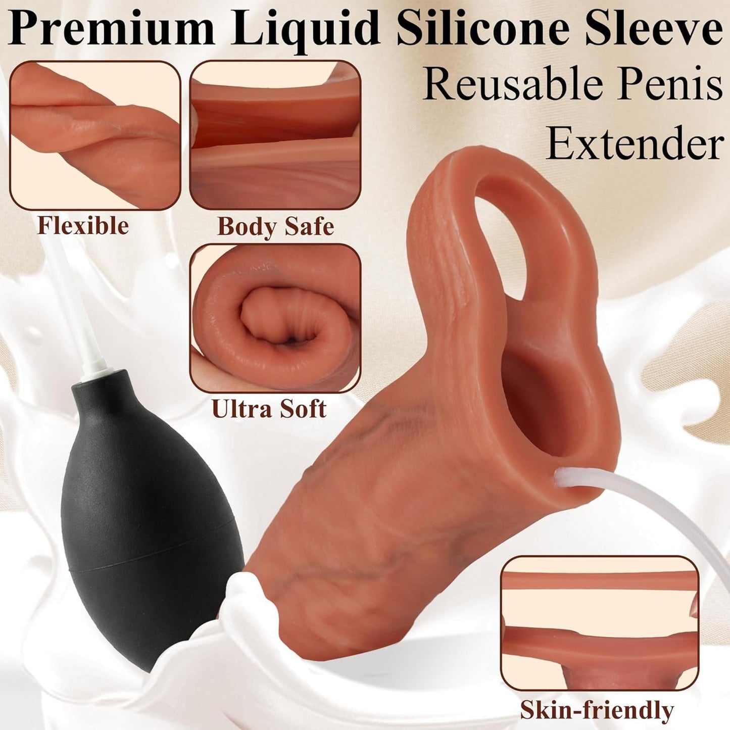 SurgeFlex Realistic Squirting Penis Sleeve - L - Vixen | Nova Network
