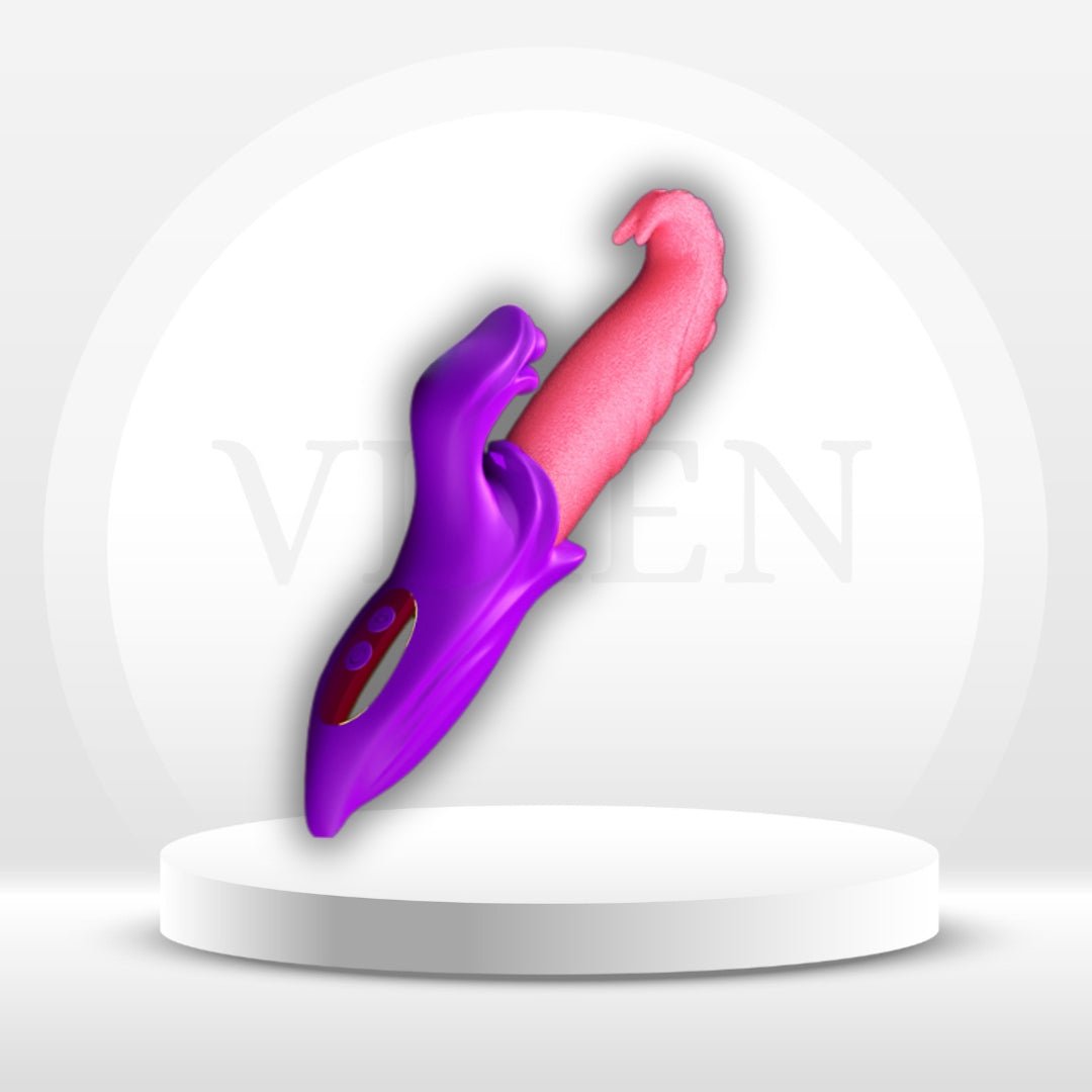 Swing & Bloom 4-in-1 Rabbit Tongue Vibrator – App Remote, Thrust & Lick - Vixen Adult Playroom