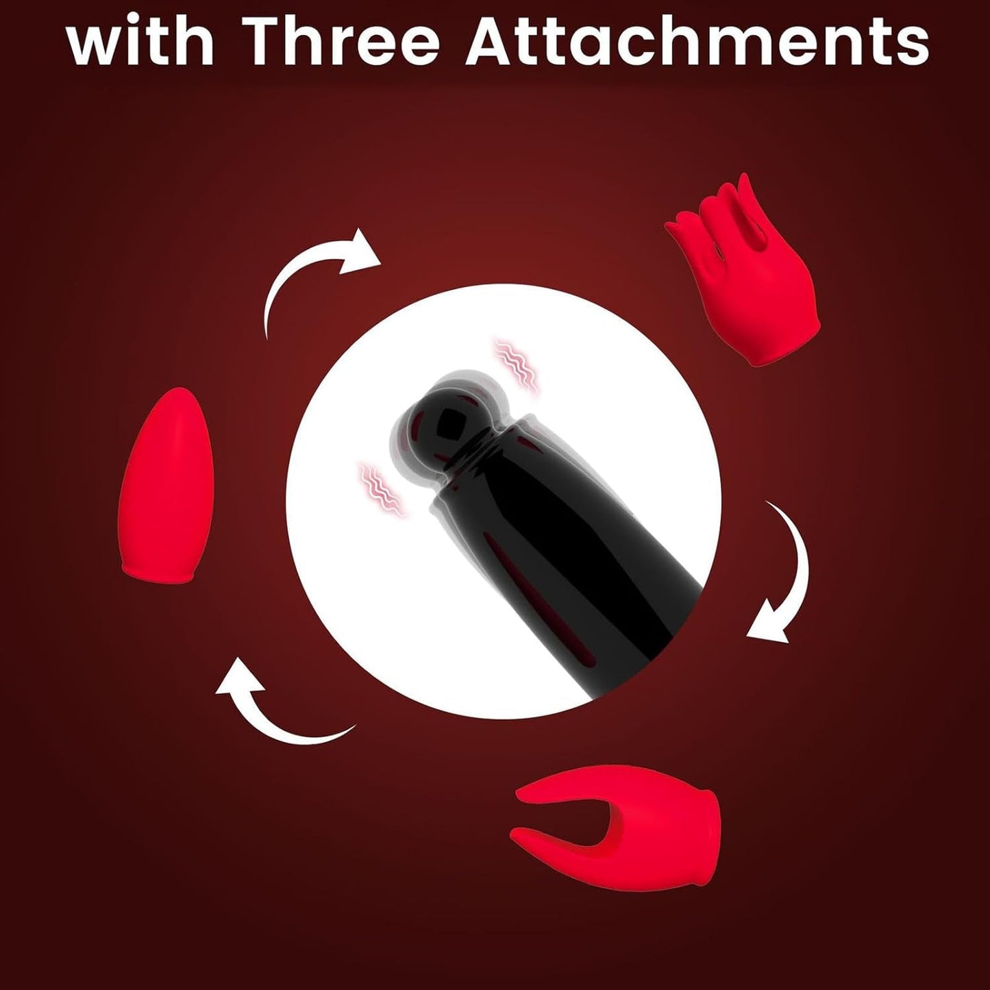 SwitchKiss Bullet Vibrator with 3 Heads - Vixen | Nova Network