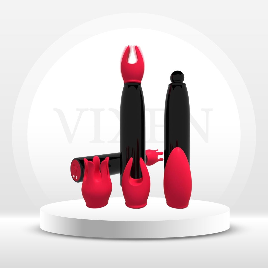 SwitchKiss Bullet Vibrator with 3 Heads - Vixen | Nova Network