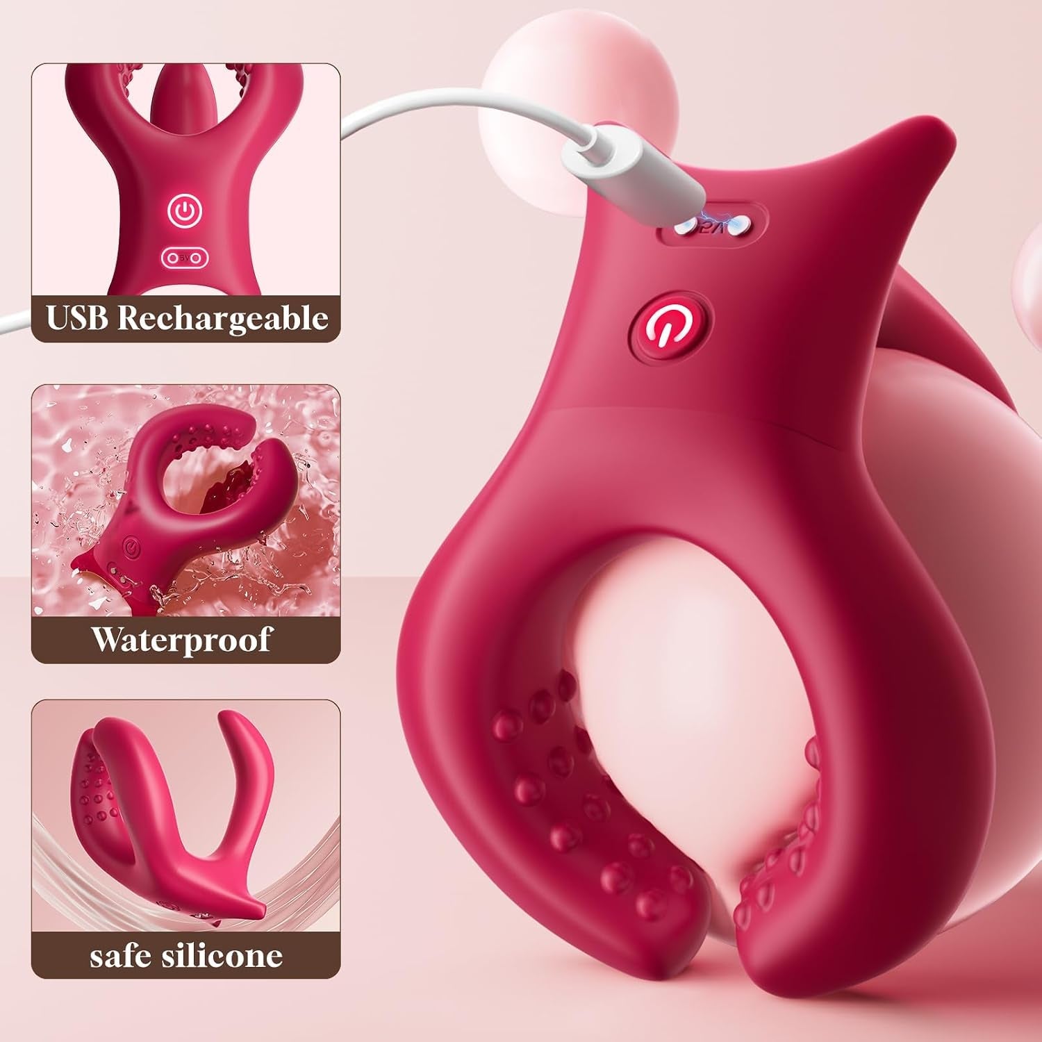 Sync & Bliss Vibrating Cock Ring – Clit & G-Spot Sleeve, 10 Modes - Vixen Adult Playroom