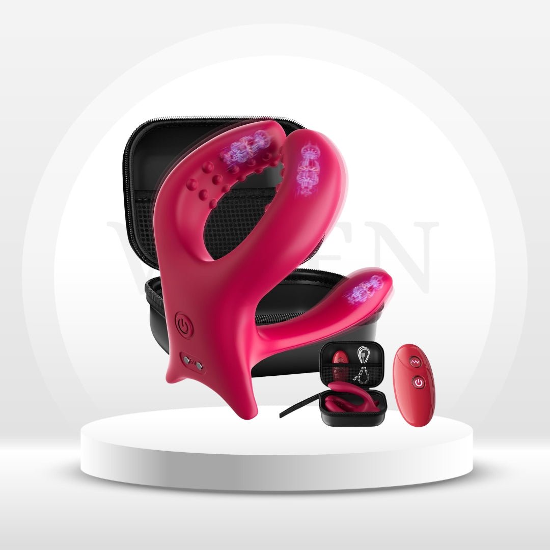 Sync & Bliss Vibrating Cock Ring – Clit & G-Spot Sleeve, 10 Modes - Vixen Adult Playroom