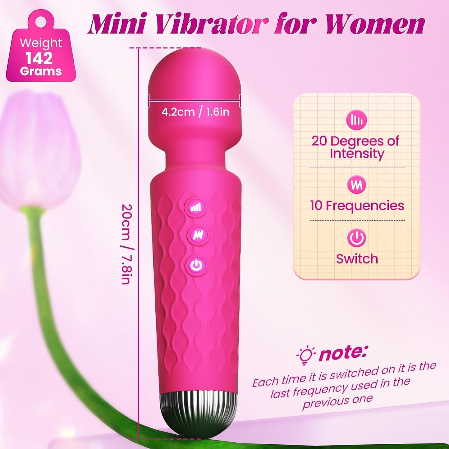 SyncAura App-Control Wand Vibrator, G-Spot, IPX7 - Vixen Adult Playroom