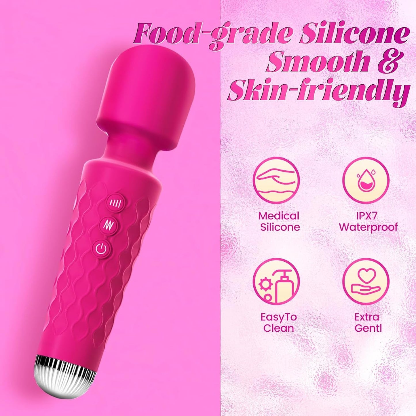 SyncAura App-Control Wand Vibrator, G-Spot, IPX7 - Vixen Adult Playroom