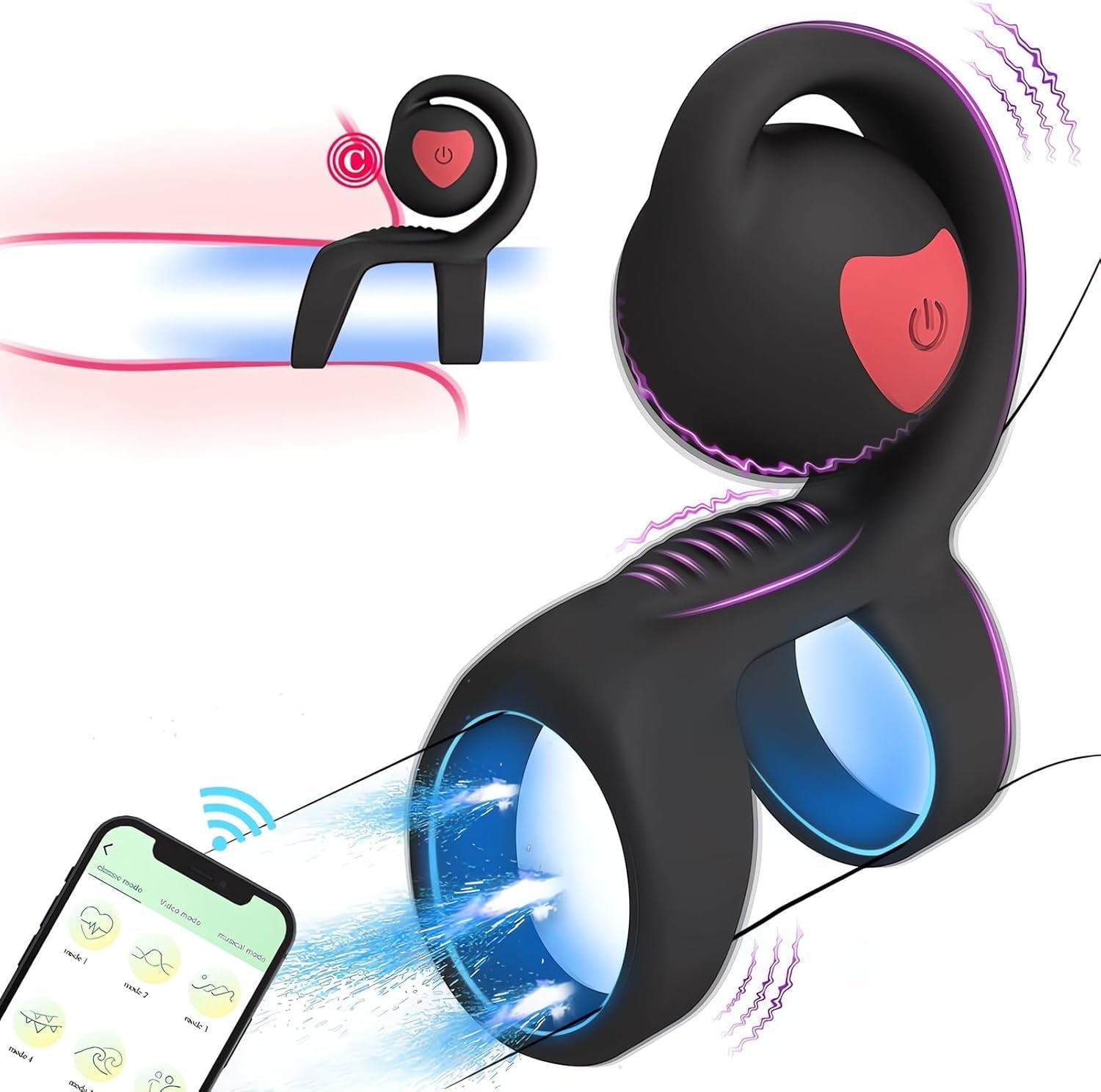 SyncSpark App - Controlled Vibrating Cock Ring Clit Stimulator - Vixen | Nova Network