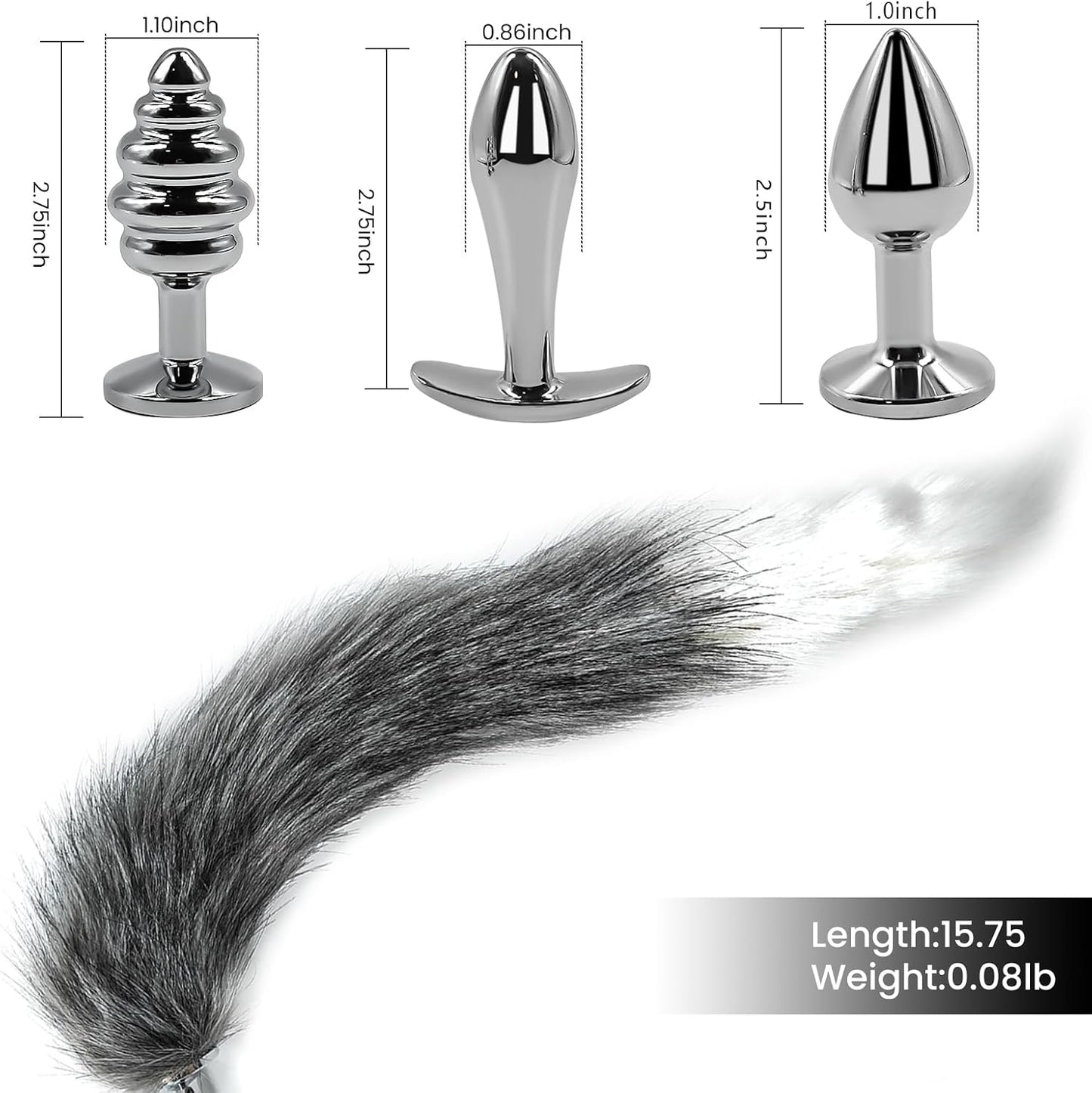 TailTease Fox Plug Set with 3 Metal Plugs - Vixen | Nova Network