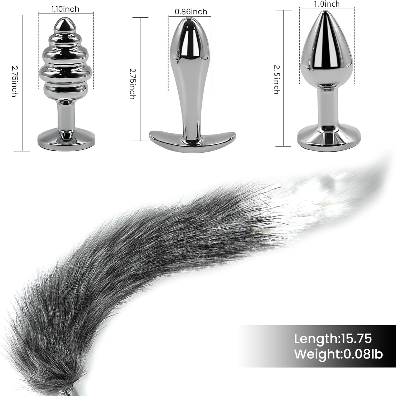 TailTease Fox Plug Set with 3 Metal Plugs - Vixen | Nova Network