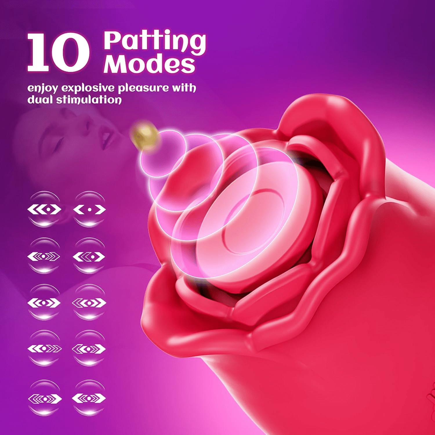 Tap & Bloom 2-in-1 Rose Sucker – App Control, Suck & Tap Modes - Vixen Adult Playroom