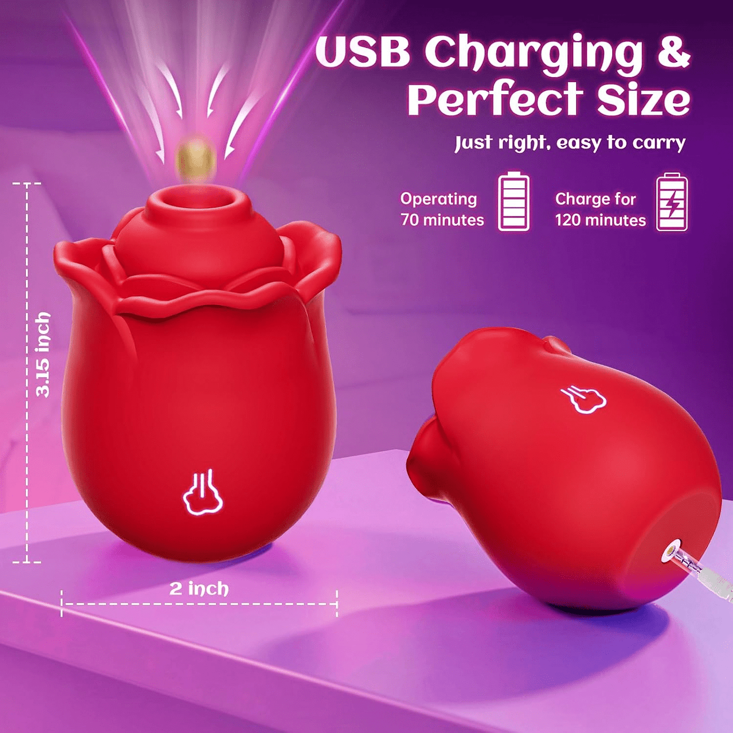Tap & Bloom 2-in-1 Rose Sucker – App Control, Suck & Tap Modes - Vixen Adult Playroom