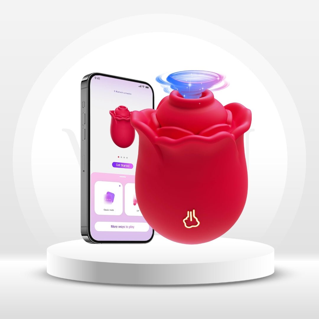 Tap & Bloom 2-in-1 Rose Sucker – App Control, Suck & Tap Modes - Vixen Adult Playroom