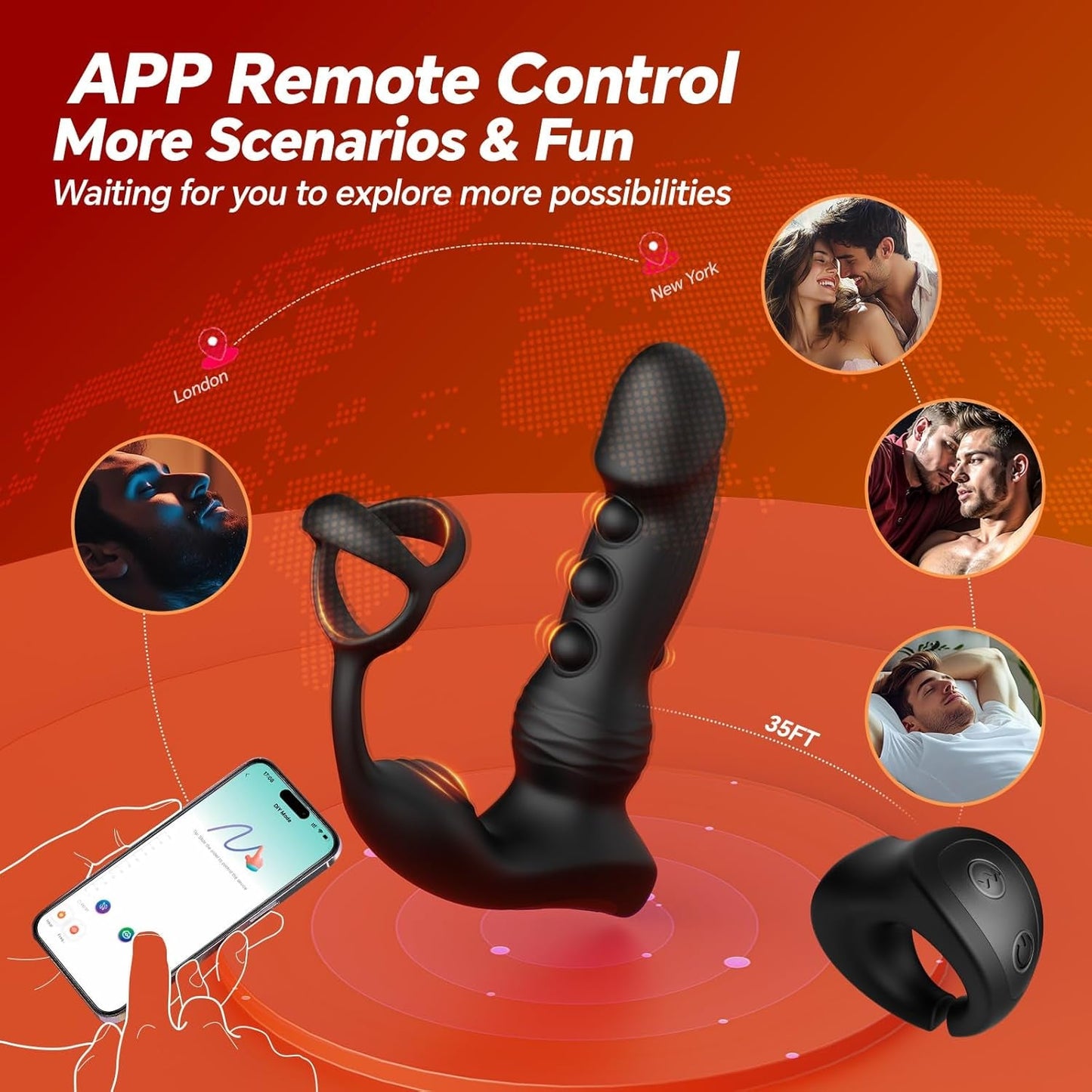 TapPulse App - Controlled Prostate Massager Cock Ring - Vixen | Nova Network