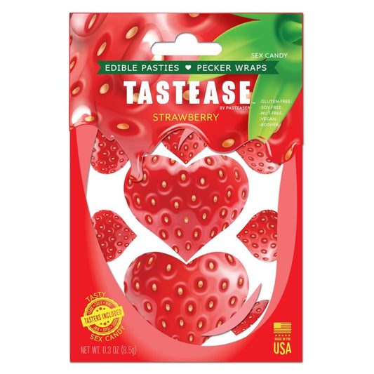 Tastease - Heart Shaped Edible Pasties in Strawberry Candy by Pastease - 13 Piece Set - Fun for A Special Occassion or Everyday - Dimensions 2" x 2" Coverage 1 Inches - Vixen | Nova Network