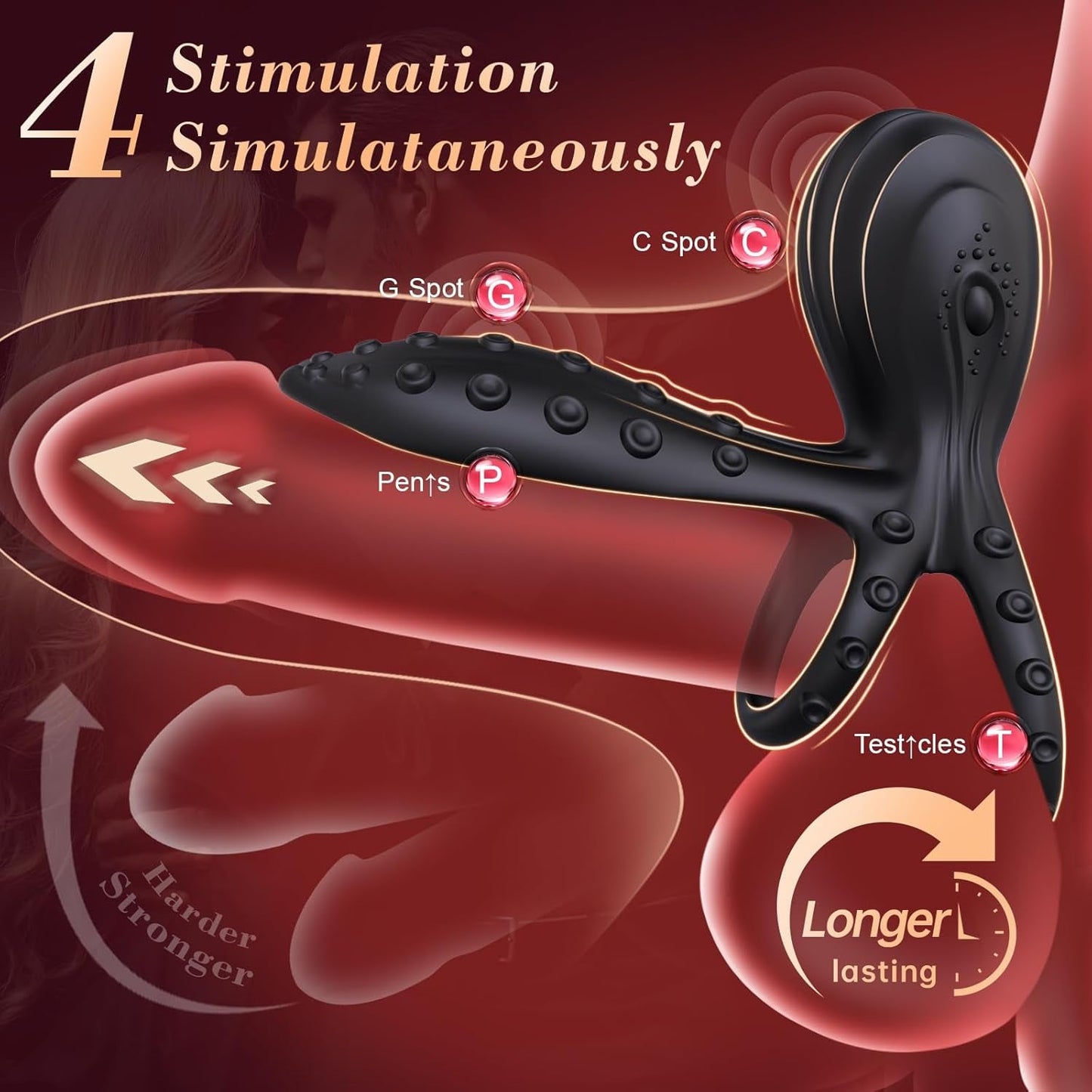 TentaTwin Vibrating Cock Ring Octopus 10 Modes | Couples Toy - Vixen | Nova Network