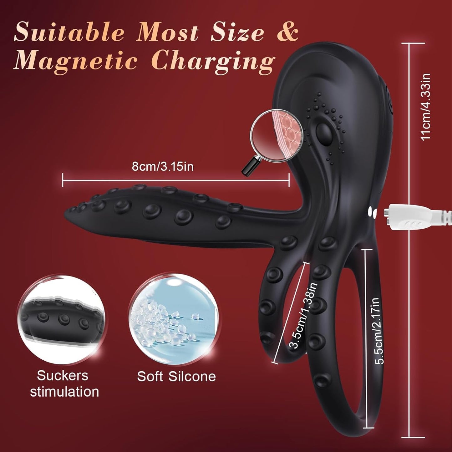 TentaTwin Vibrating Cock Ring Octopus 10 Modes | Couples Toy - Vixen | Nova Network