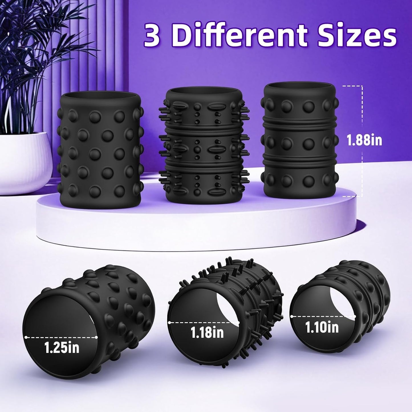 TextureLock 6 - Piece Silicone Cock Ring Sleeve Set - Vixen | Nova Network