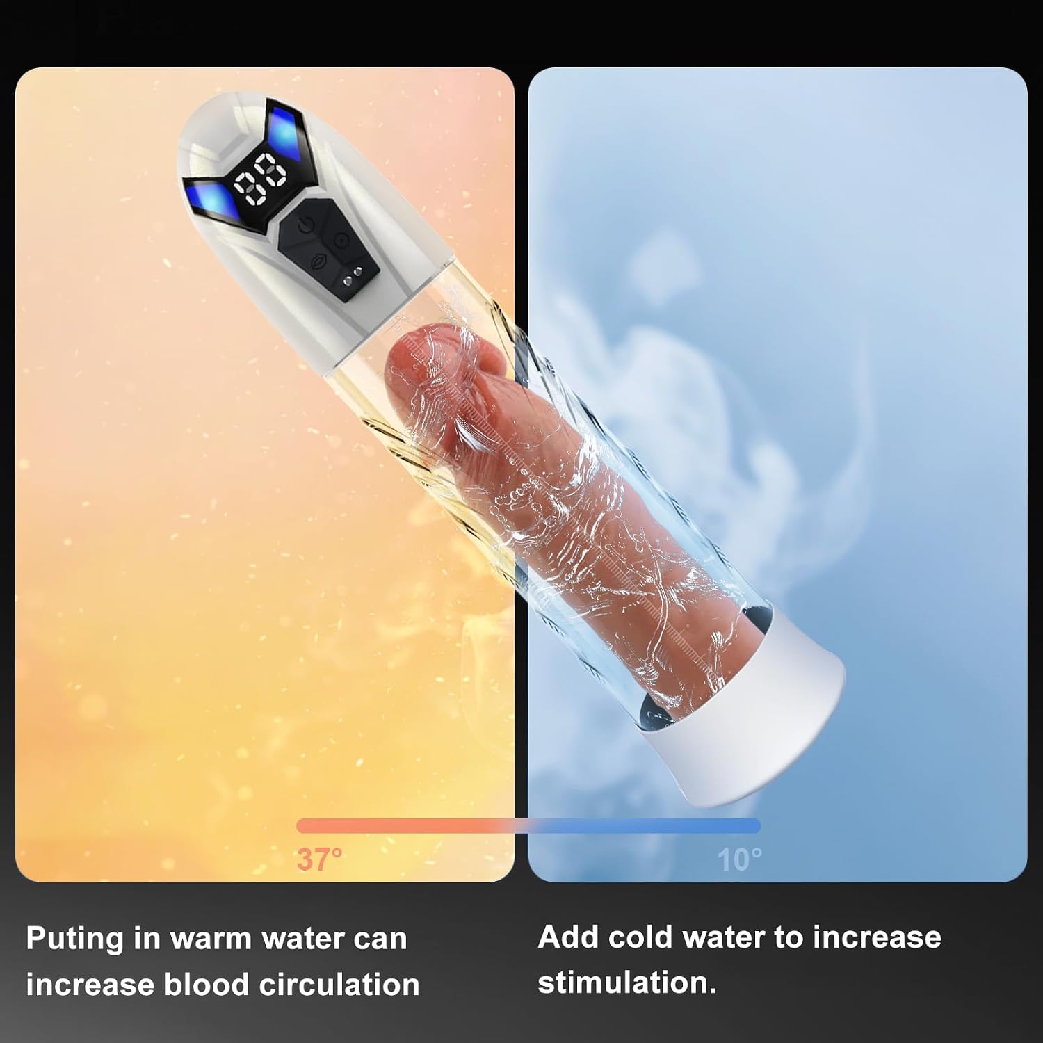 ThermaVault Penis Pump & Stroker | 10 Modes, Hot & Cold - Vixen Adult Playroom