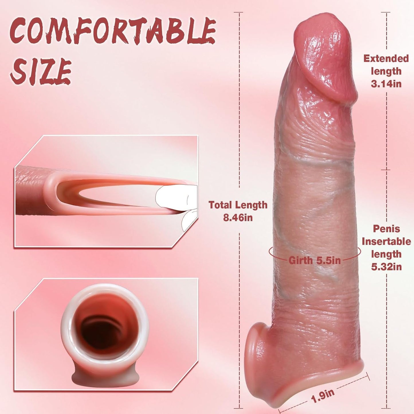 ThickFit Realistic Silicone Penis Sleeve Extender - Vixen | Nova Network