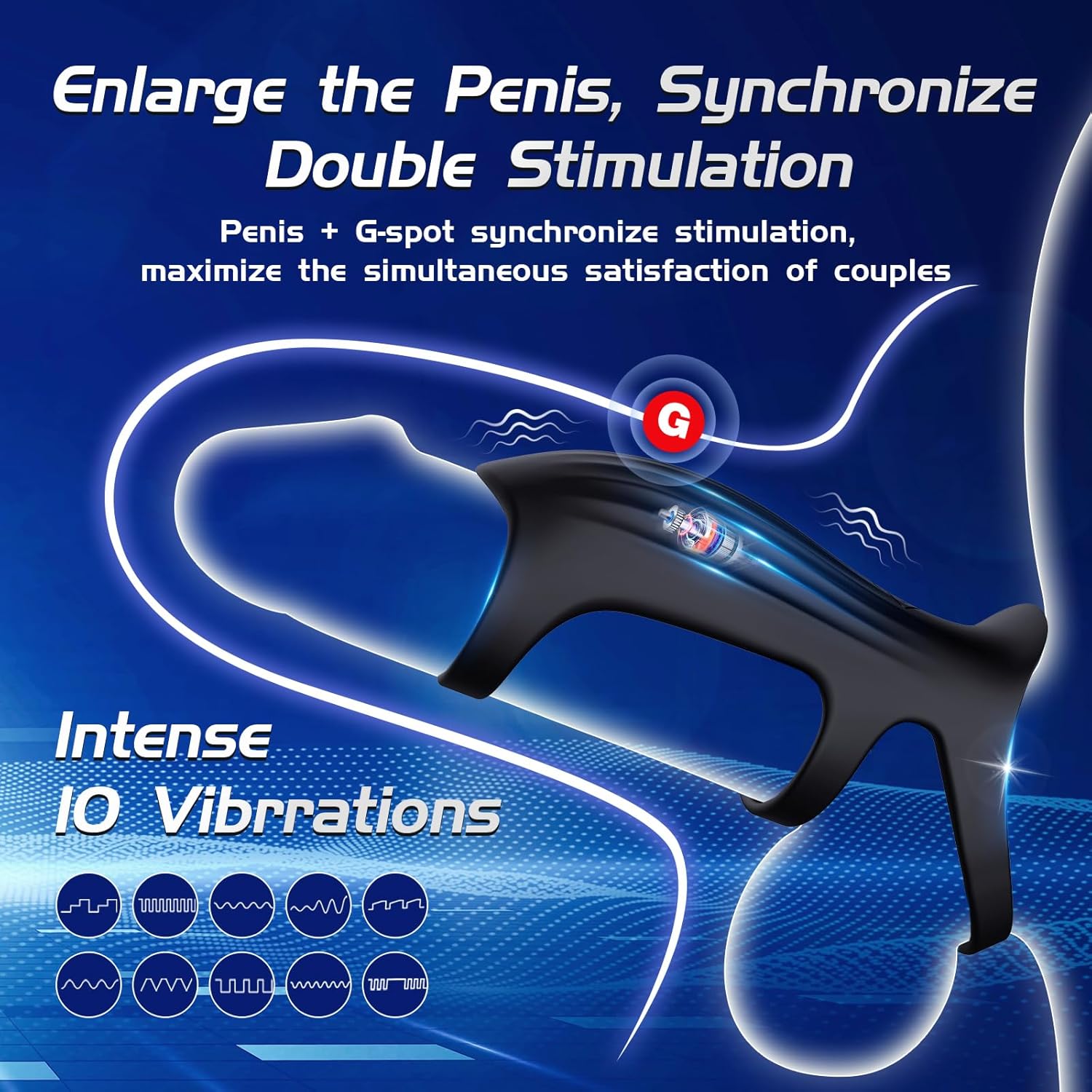 ThickSync Vibrating Penis Sleeve with G - Spot Stimulator - Vixen | Nova Network