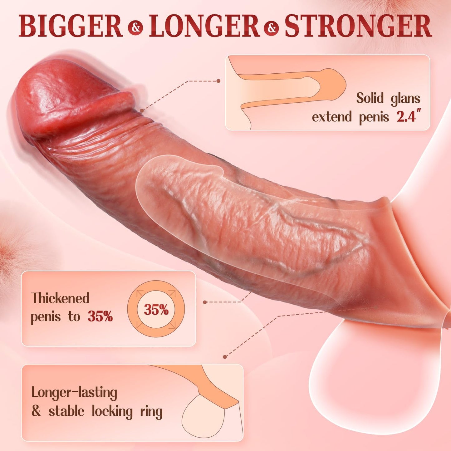 ThickThrill Vibrating Penis Sleeve Extender - Vixen | Nova Network