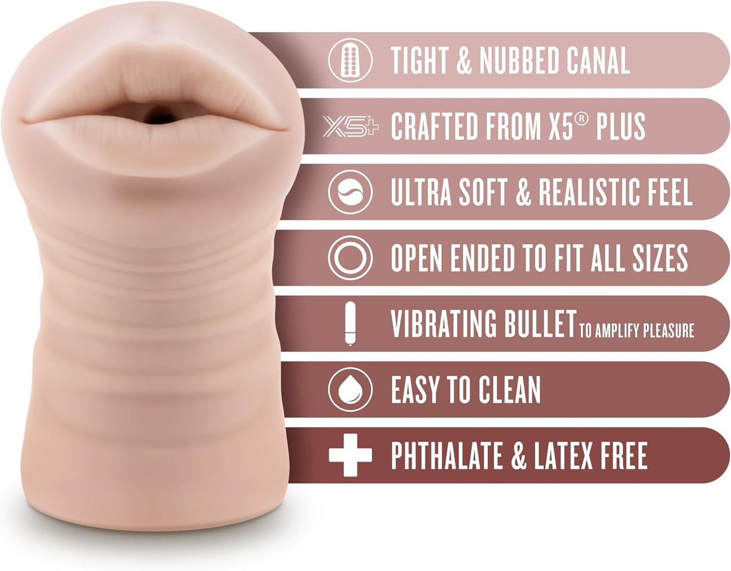 ThroatVibe Oral Pocket Pussy Stroker with Bullet Vibrator - Vixen | Nova Network
