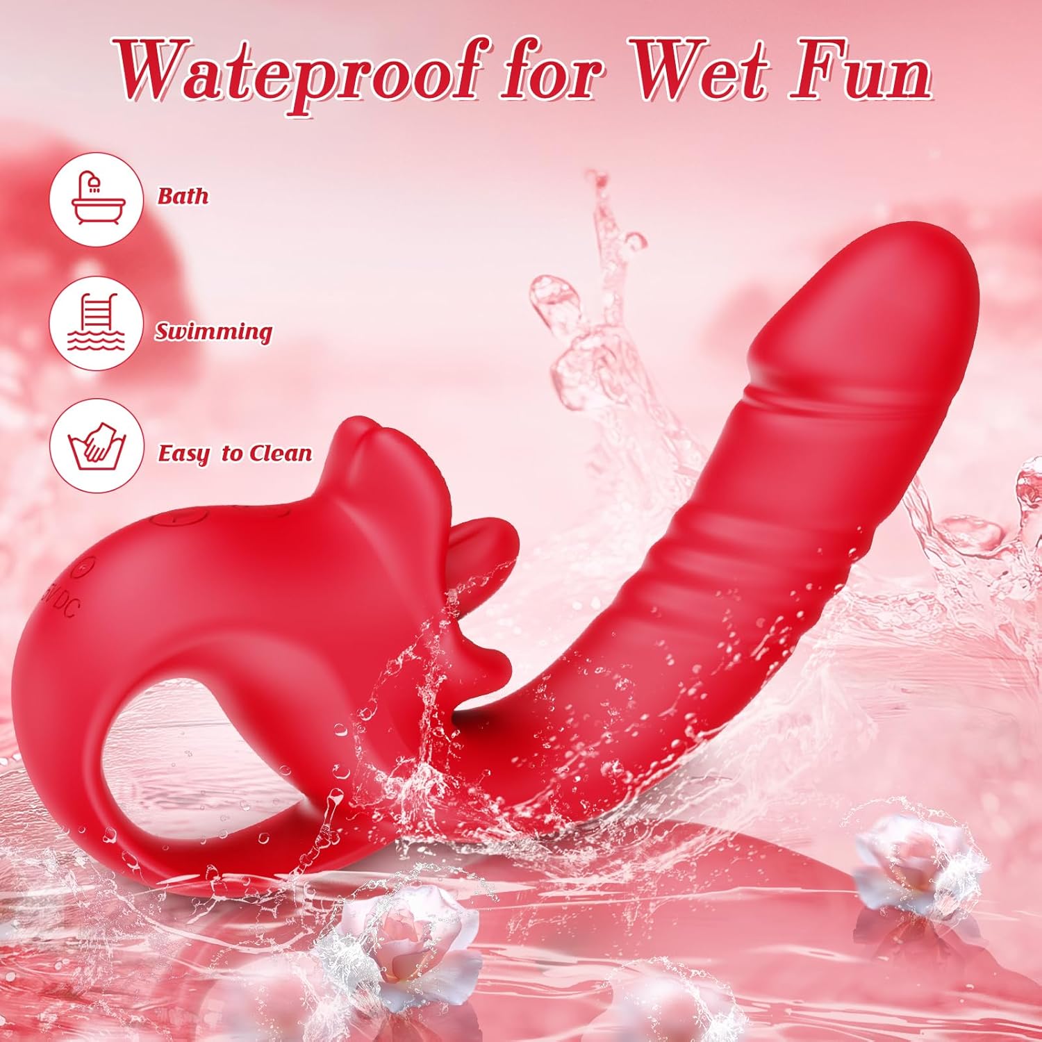 ThronyX Dual - Action Rose Thrusting & Licking Vibrator - Vixen | Nova Network