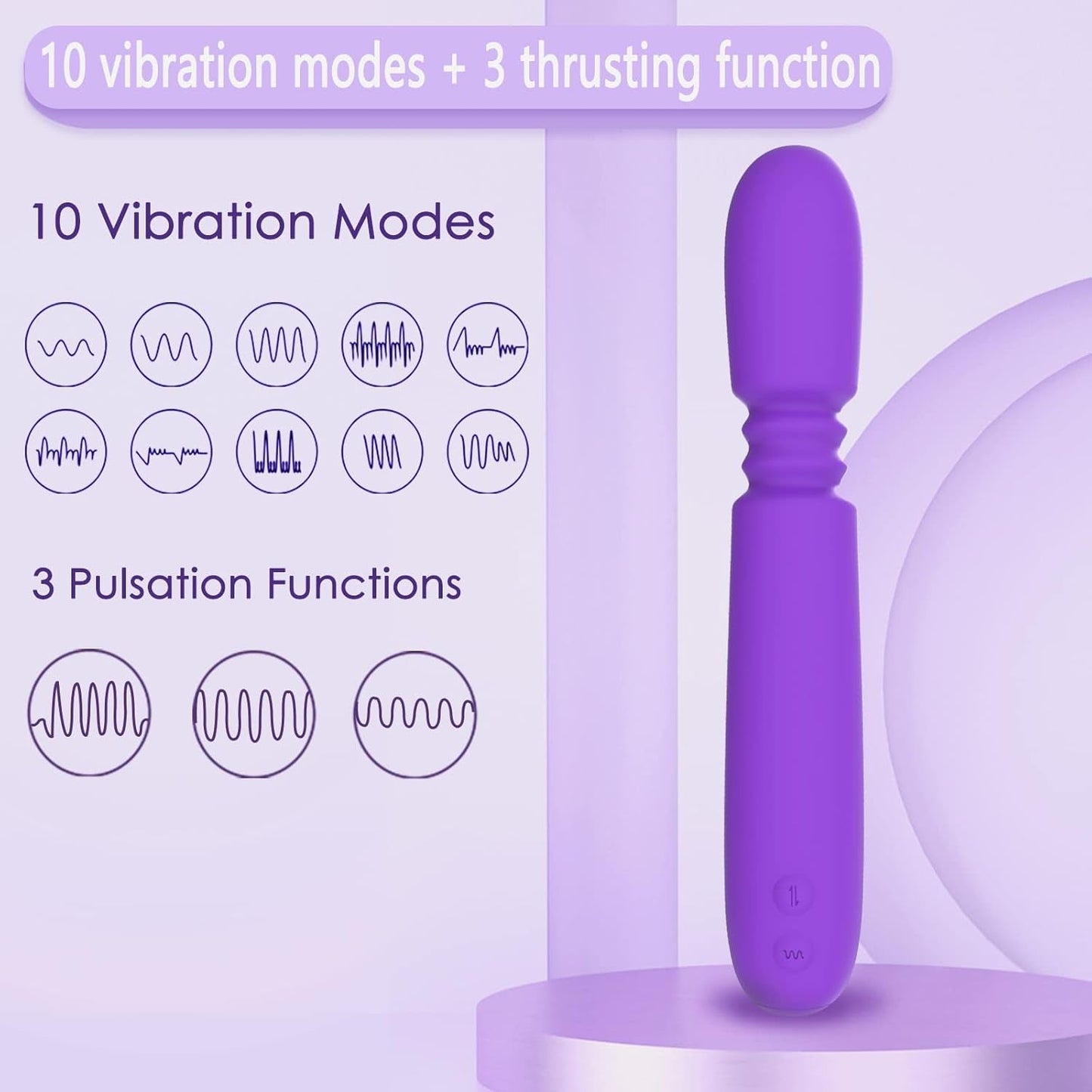 ThrusterLuxe Thrusting Dildo Vibrator Wand, 10 Modes - Vixen | Nova Network