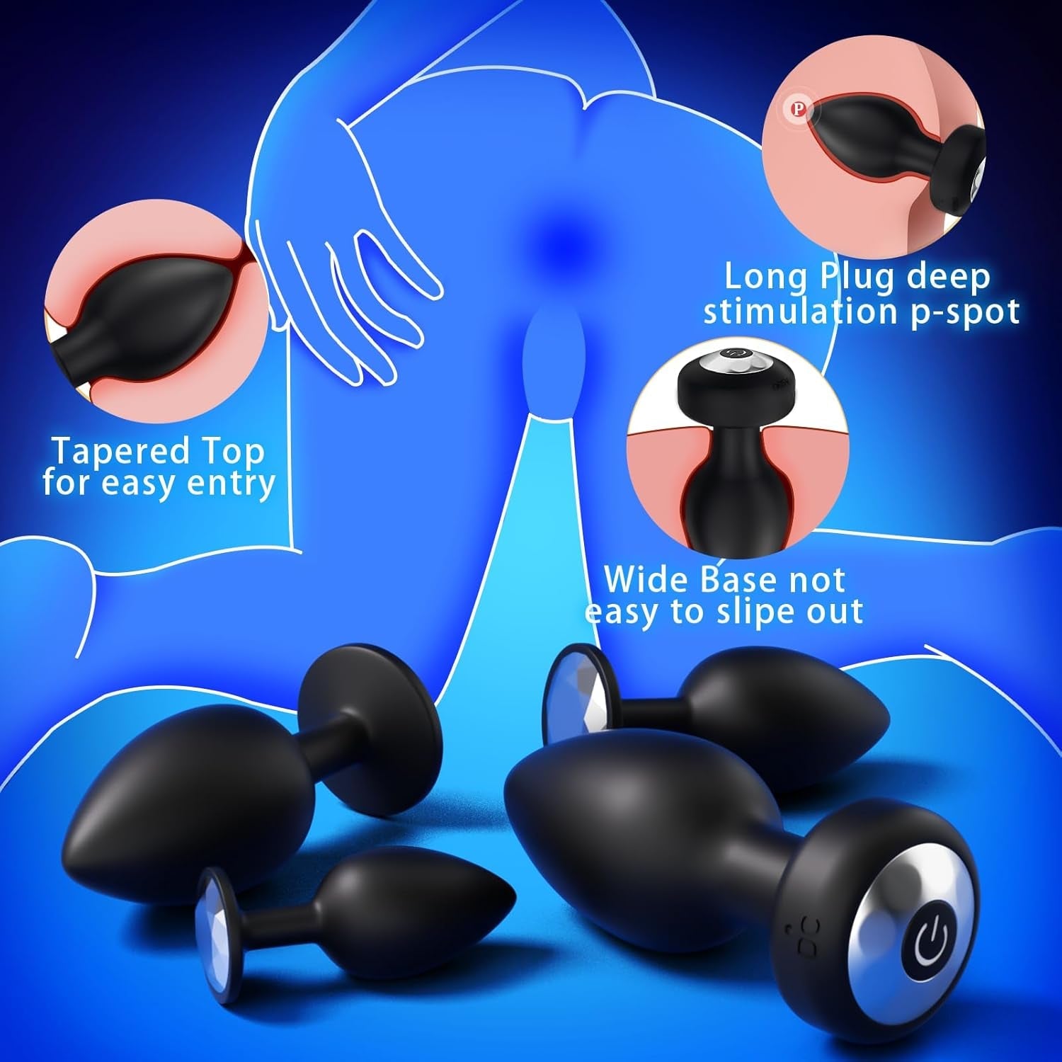 ThrustHaven 4-Pc Anal Plug Kit - 10 Modes - Vixen Adult Playroom