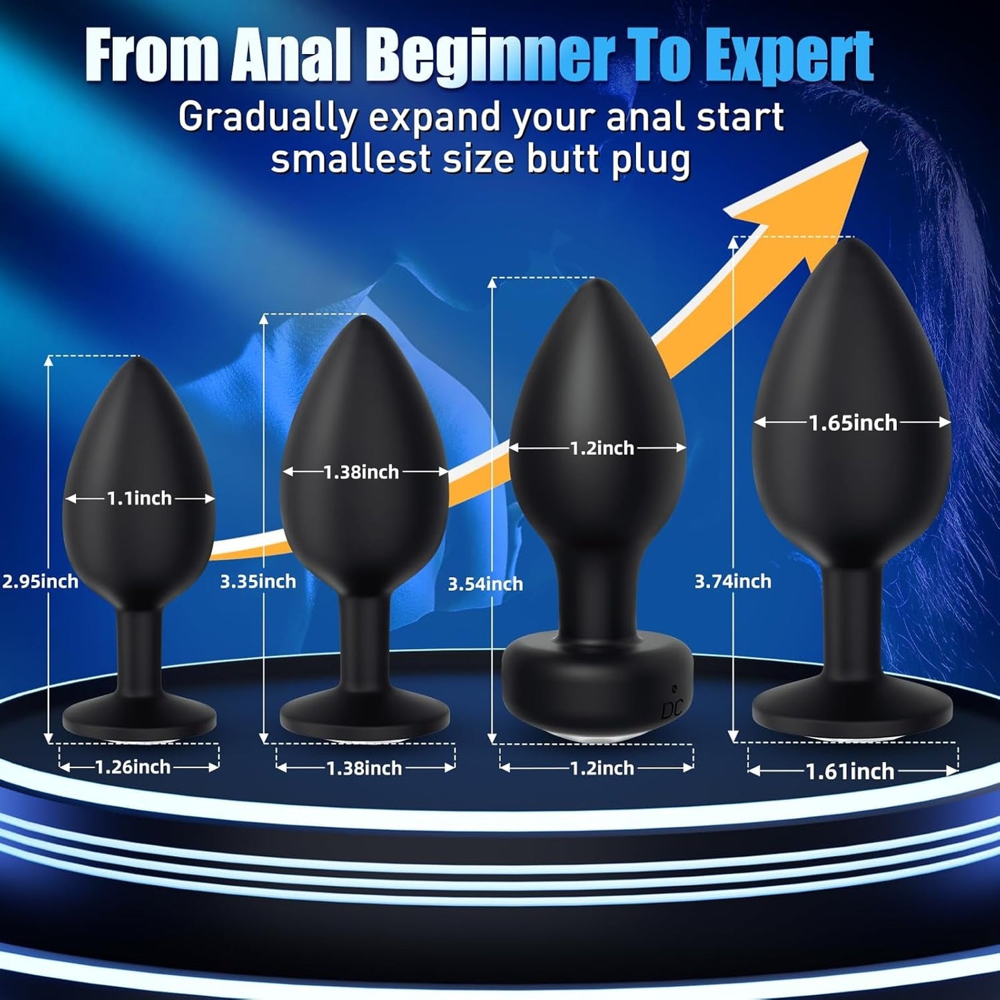 ThrustHaven 4-Pc Anal Plug Kit - 10 Modes - Vixen Adult Playroom