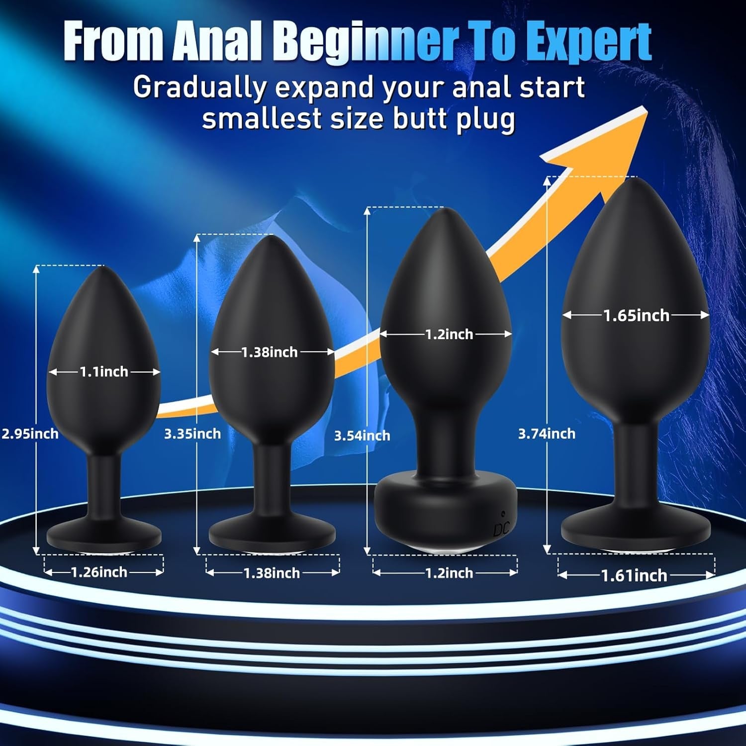 ThrustHaven 4-Pc Anal Plug Kit - 10 Modes - Vixen Adult Playroom