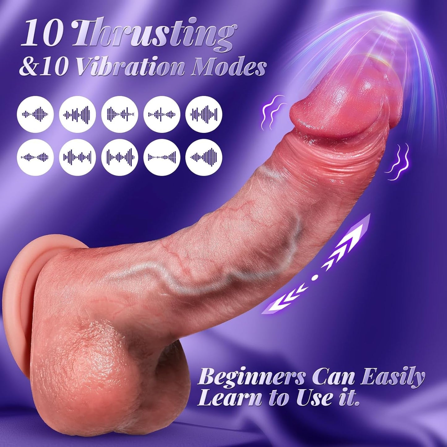 Thrusting Dildo Vibrator Sex Toys - AI Sync Adult Toys Smart APP Realistic Dildos with 9 Thrusting & 9 Vibrating Modes for G Spot Anal Sex Stimulation, Soft Silicone Dildos for Couples Women Pleasure - Vixen | Nova Network