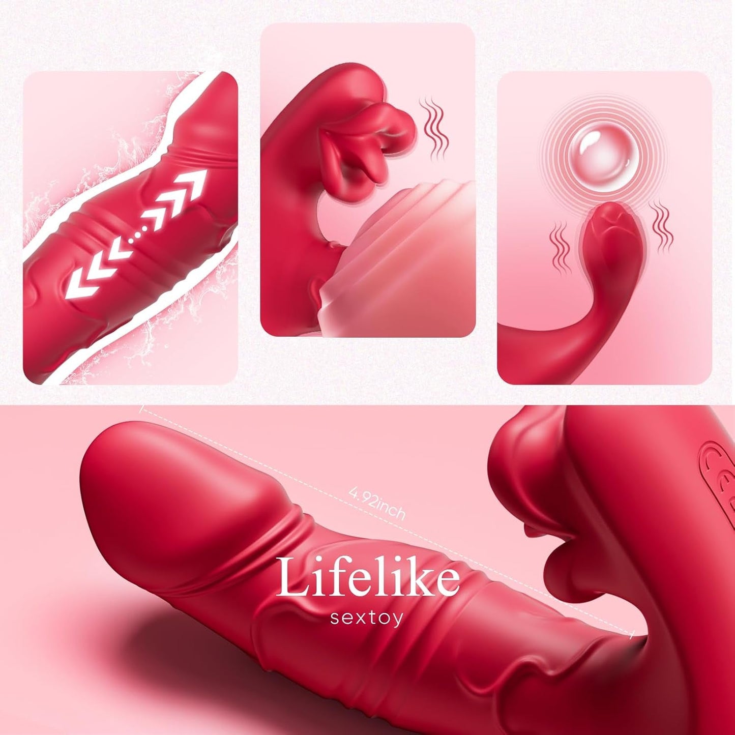ThrustMuse Triple Stimulation Thrusting Wearable Vibrator - Vixen | Nova Network