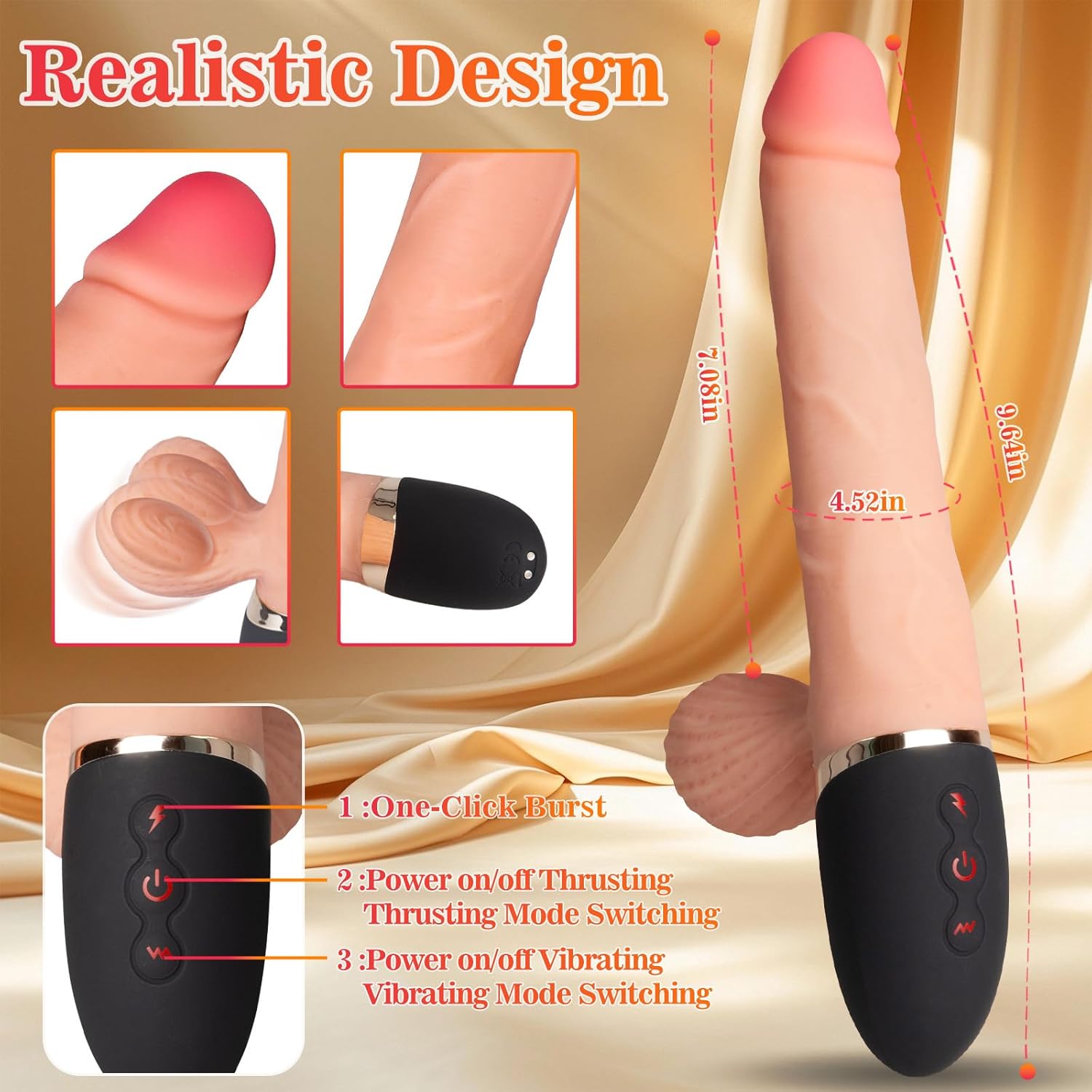 ThrustRod 4 - in - 1 Dildo Machine with Swinging Balls - Vixen | Nova Network