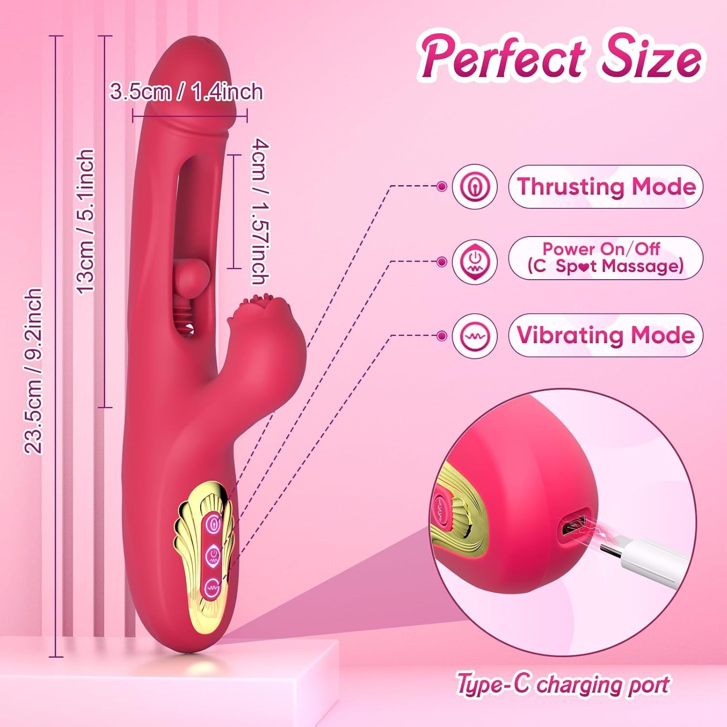 ThrustRose Internal Vibrating Glans Dildo Vibrator - Vixen | Nova Network
