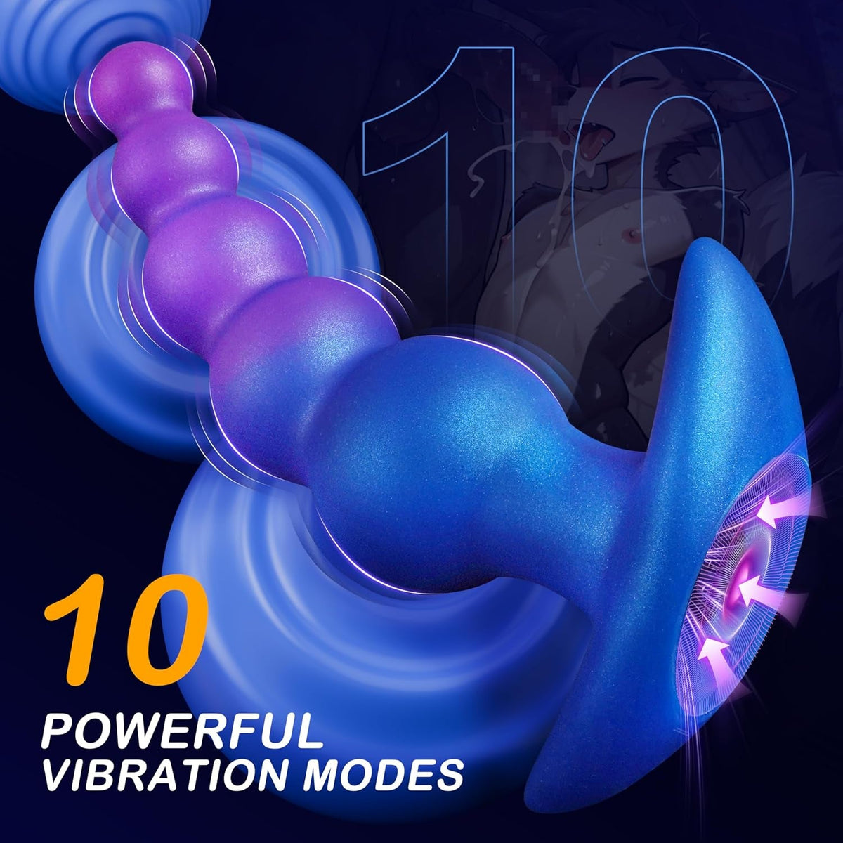 TideBead Vibrating Anal Beads with Remote Control and 10 Modes - Vixen Adult Playroom