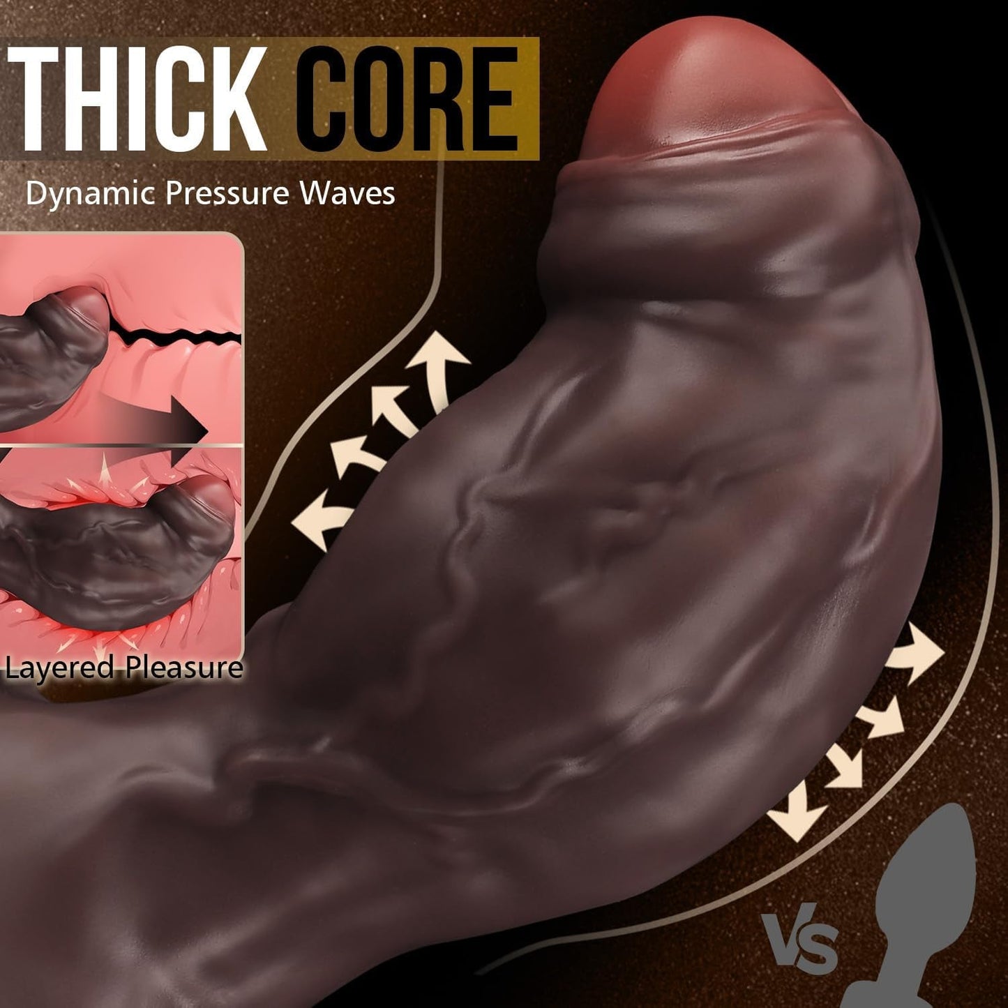 TitanCurve XXL Vibrating Anal Dildo 9 Modes | Cock Ring - Vixen | Nova Network