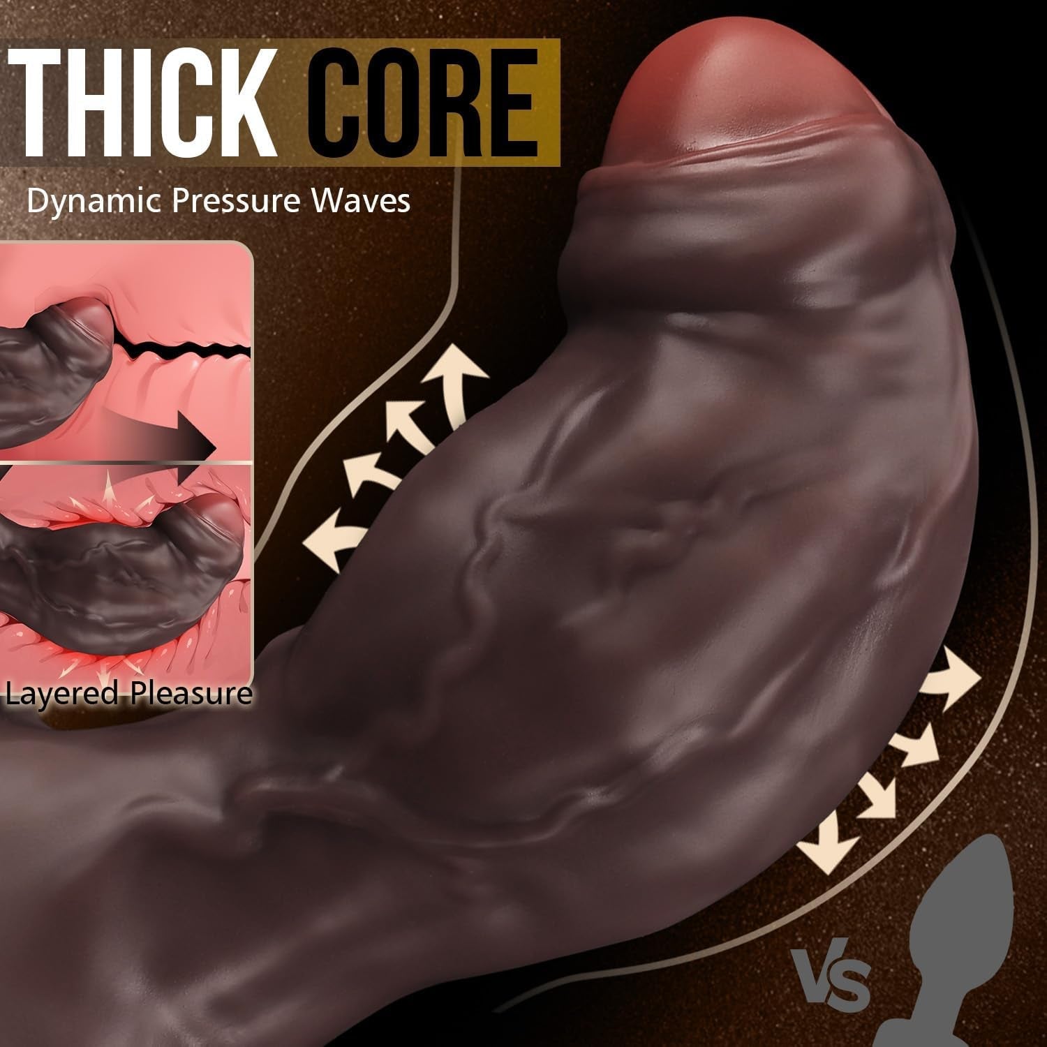 TitanCurve XXL Vibrating Anal Dildo 9 Modes | Cock Ring - Vixen | Nova Network