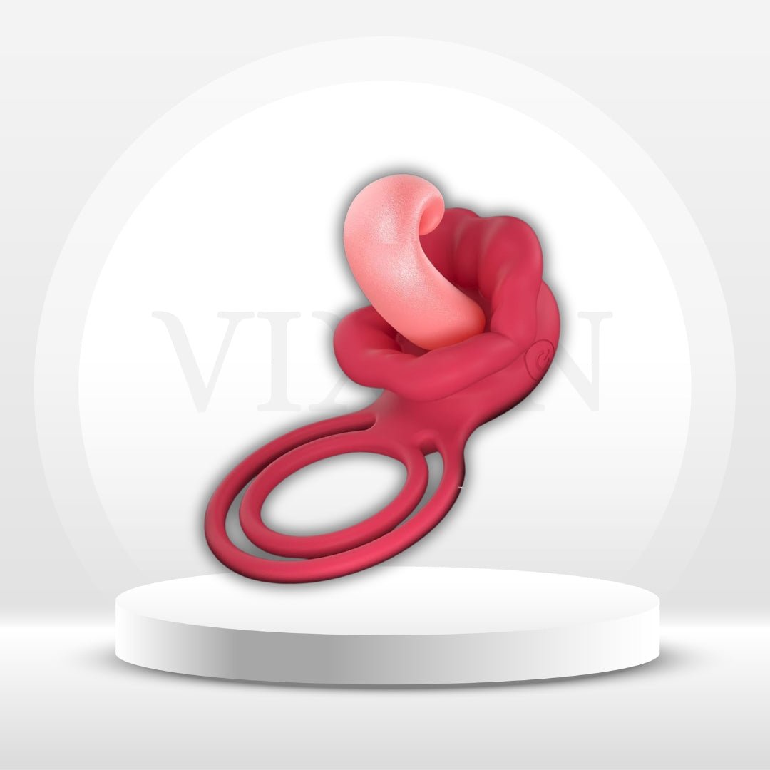 TongueLock Curled Tongue Clit Stimulator Cock Ring - Vixen | Nova Network