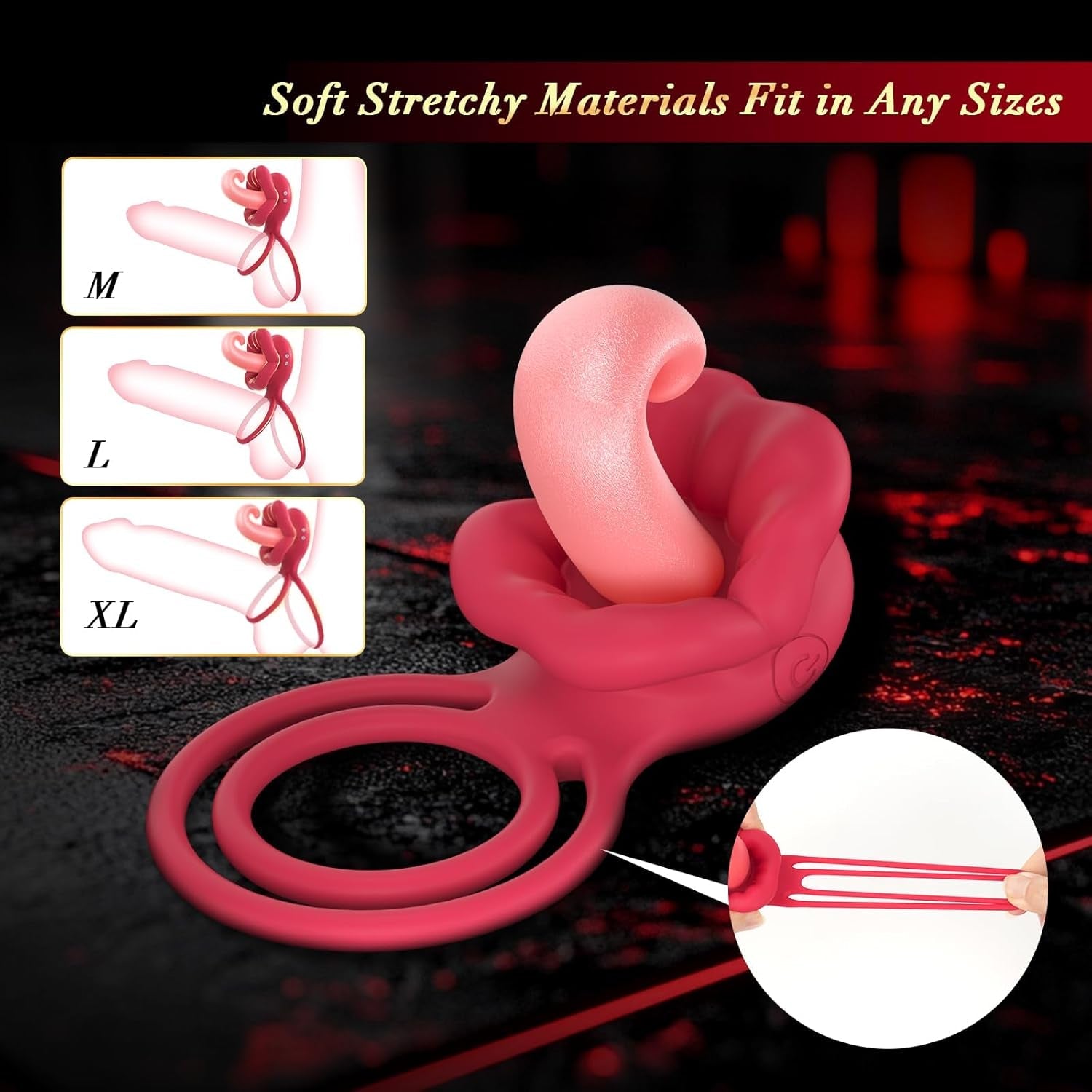 TongueLock Curled Tongue Clit Stimulator Cock Ring - Vixen | Nova Network